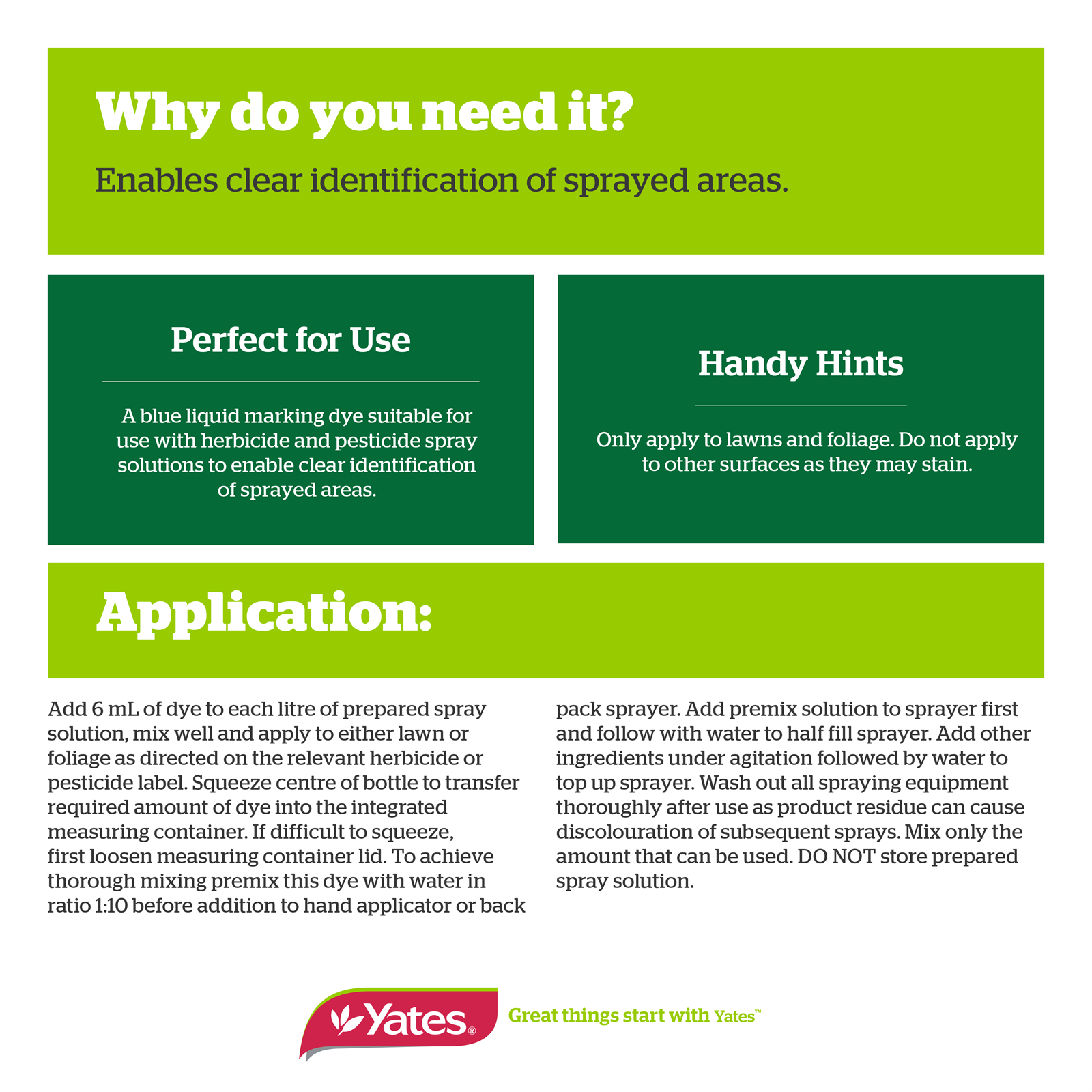 Yates 500ml Liquid Easy See Spray Dye