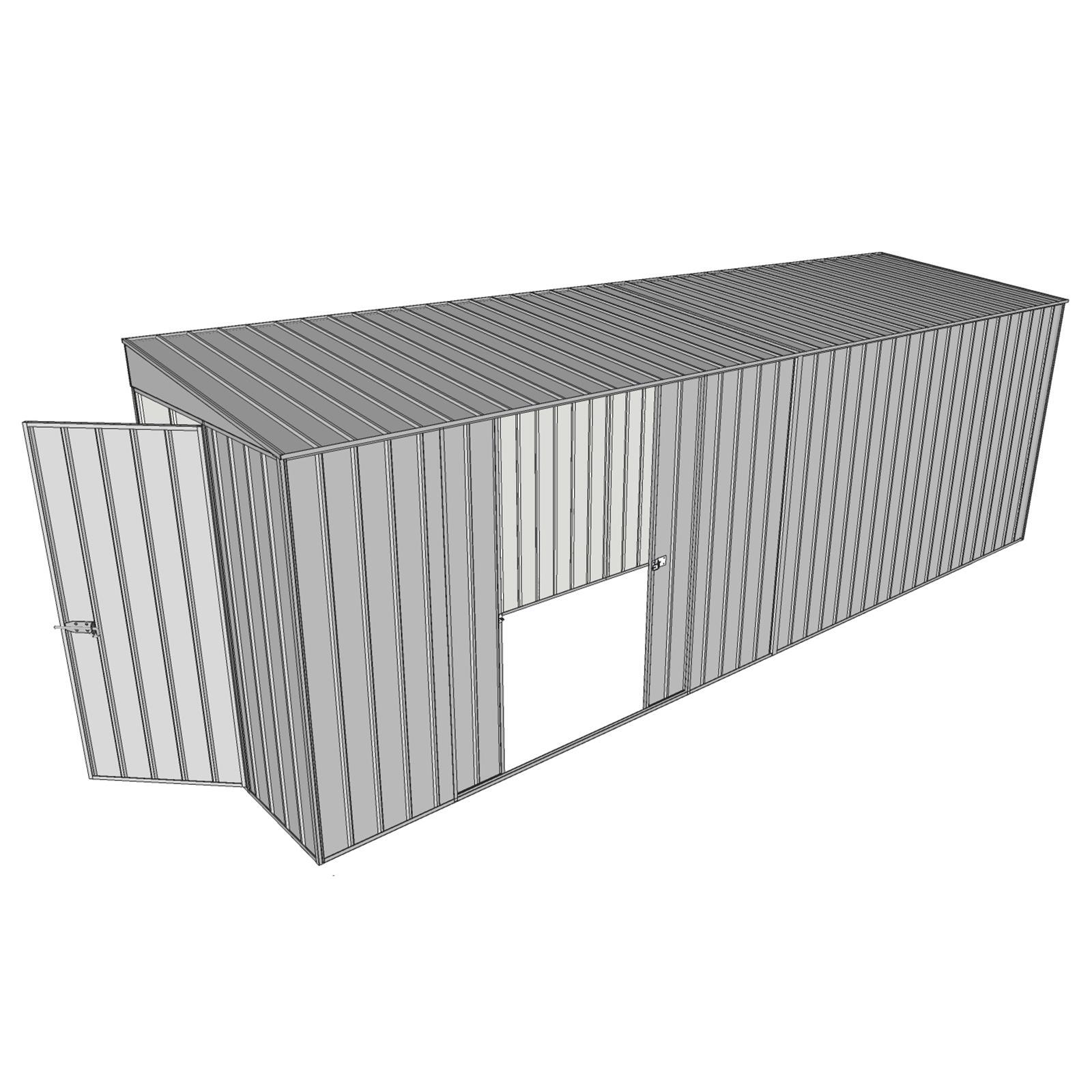 Build-a-Shed 1.5 x 6 x 2m Skillion Double Sliding Side Door Shed - Zinc