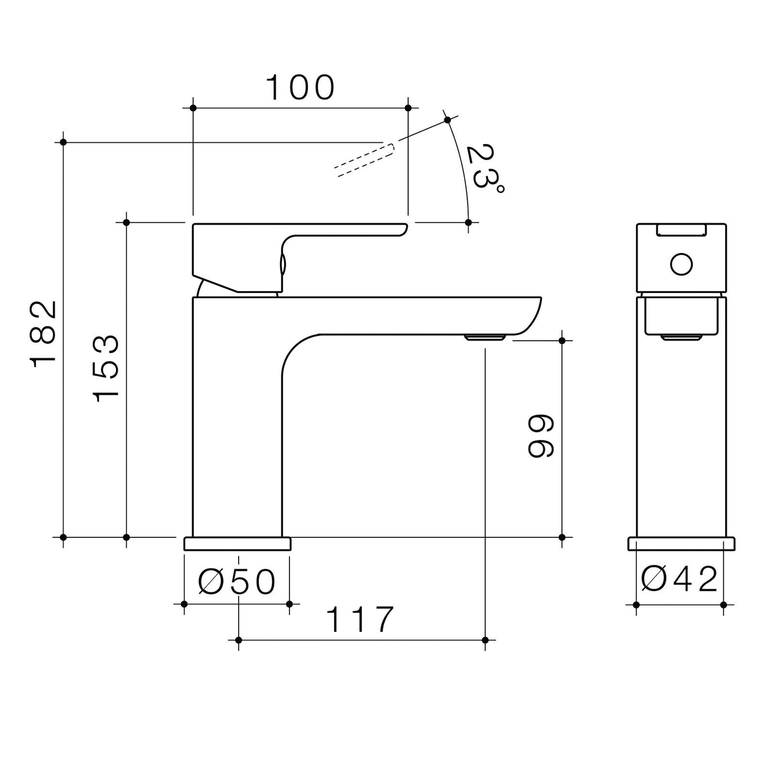 Caroma Chrome Jade Basin Mixer WELS 5 Star 6L/min