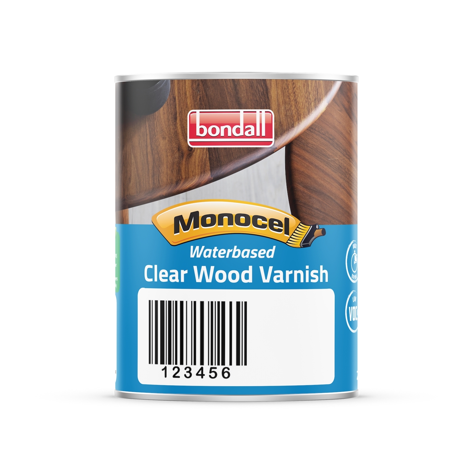 Bondall 250ml Monocel Satin Waterbased Clear Wood Varnish
