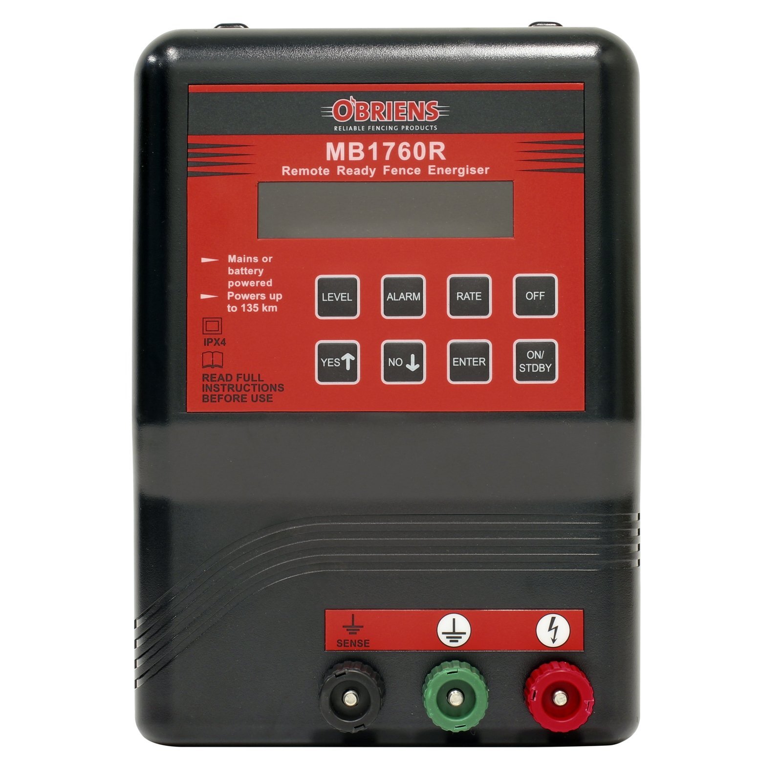 Obriens 135km Mains/Battery Electric Fencing Energizer