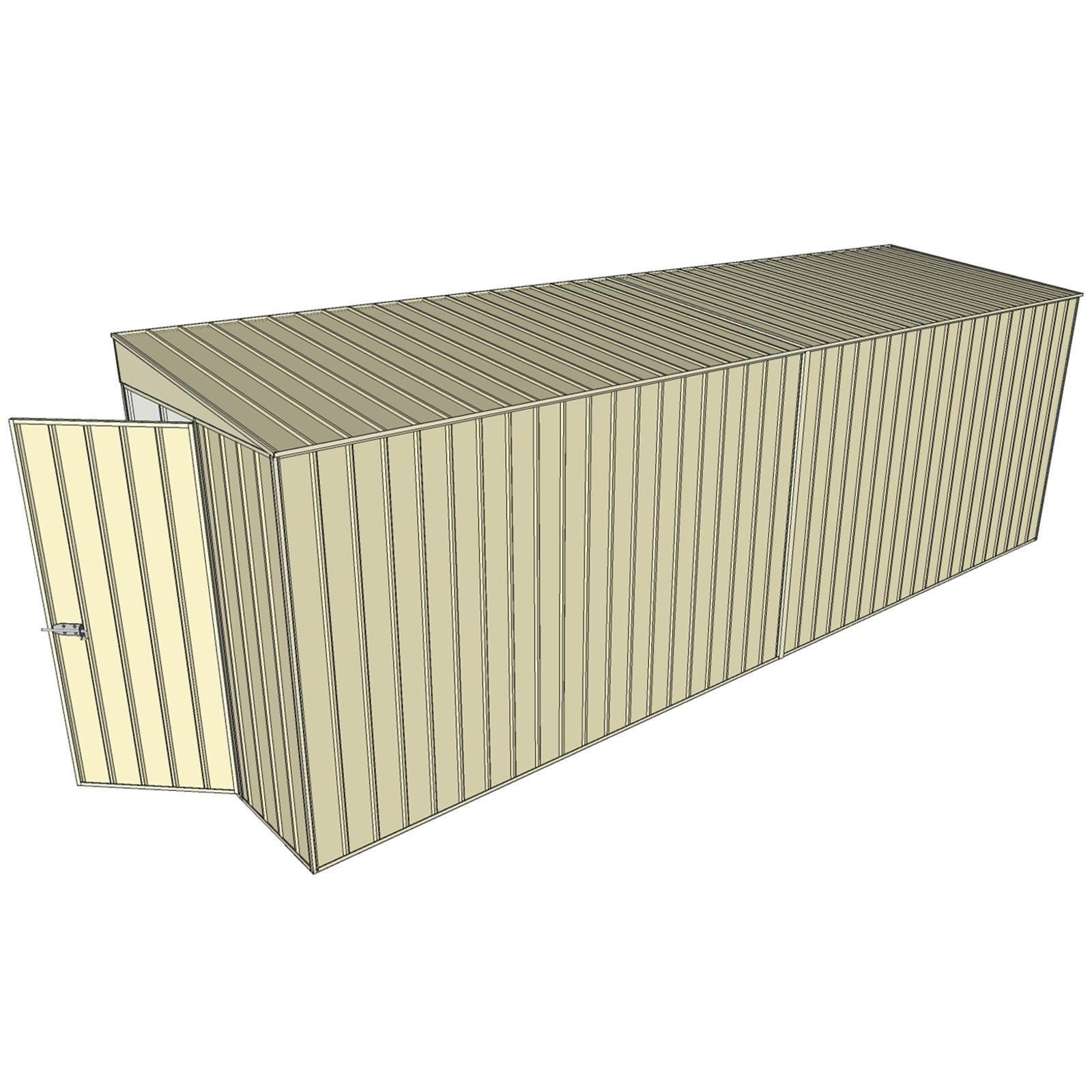 Build-a-Shed 1.5 x 6 x 2m Hinged Door Tunnel Shed without Side Doors - Cream