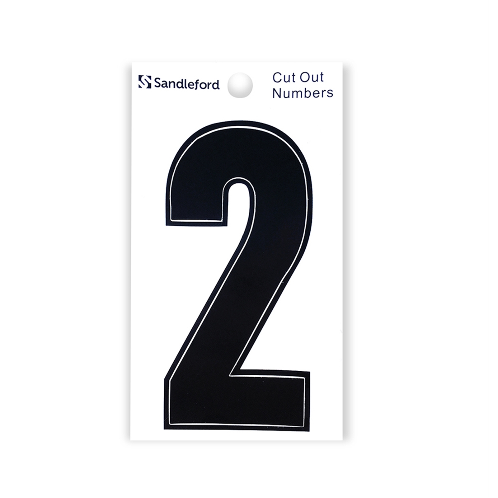 Sandleford 85mm Black Cut Out Self Adhesive House Number 2