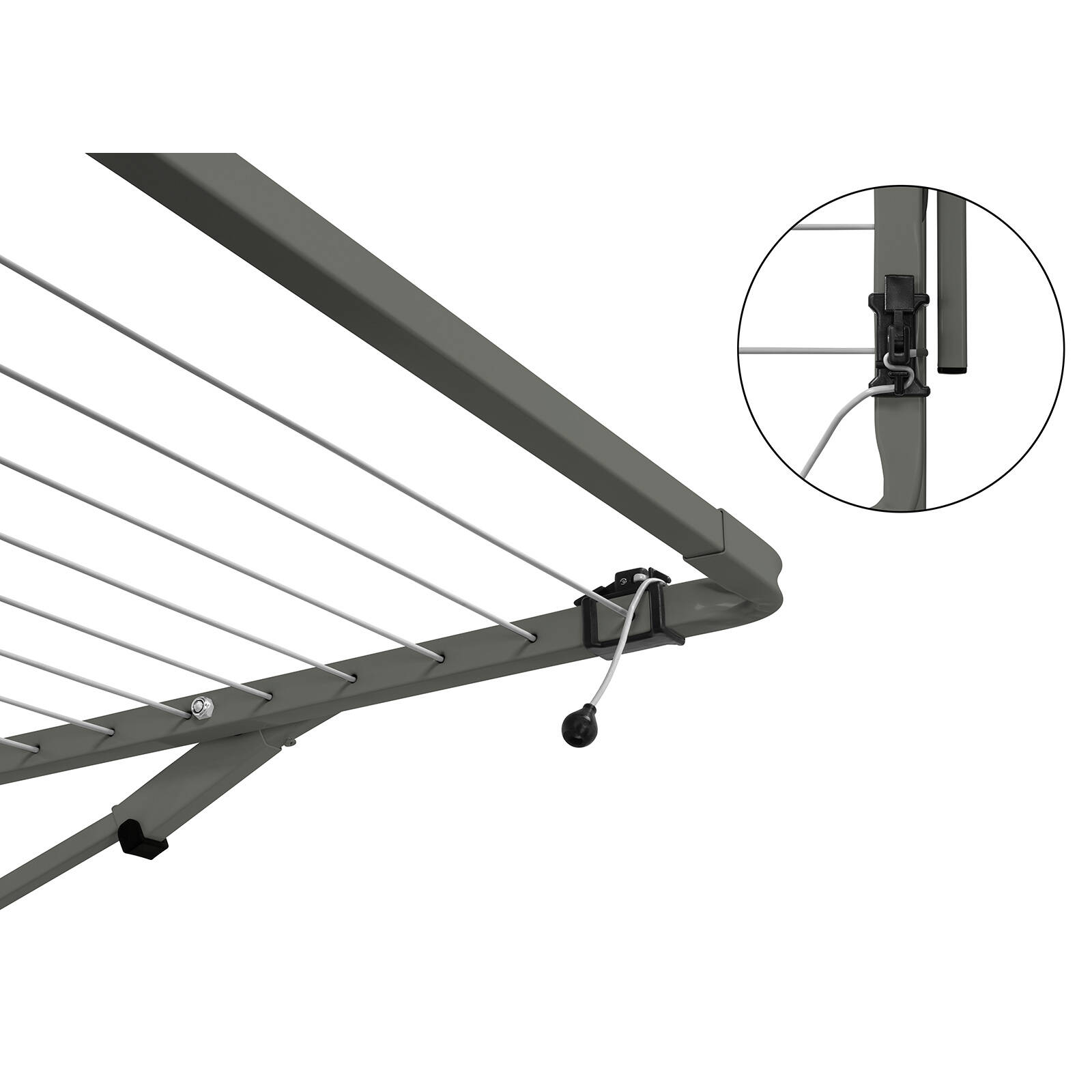 Austral 19.6m Woodland Grey Slenderline20 Single Fold Down Clothesline