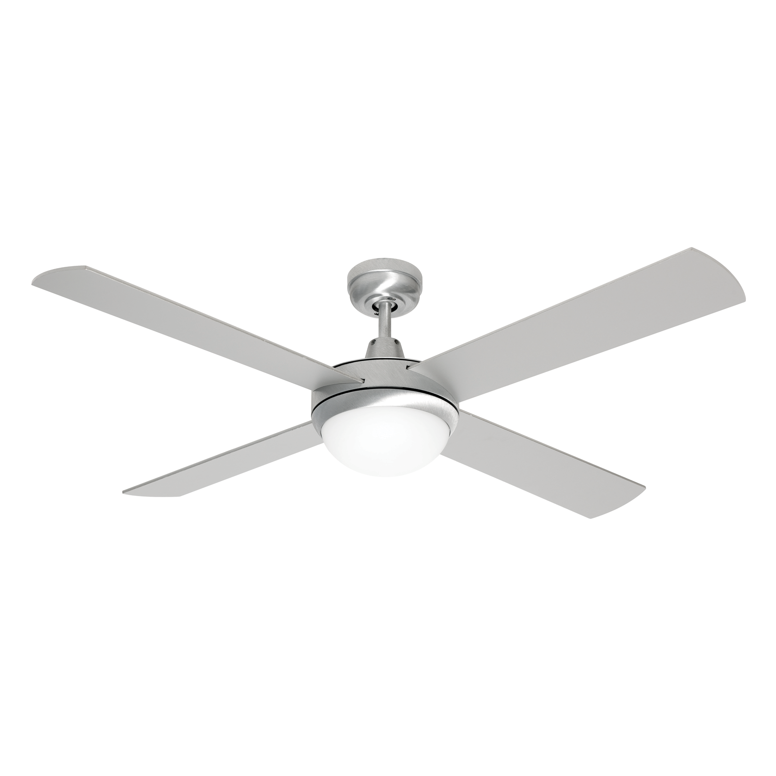 Mercator 130cm Brushed Steel 4 Blade Grange Ceiling Fan With Light