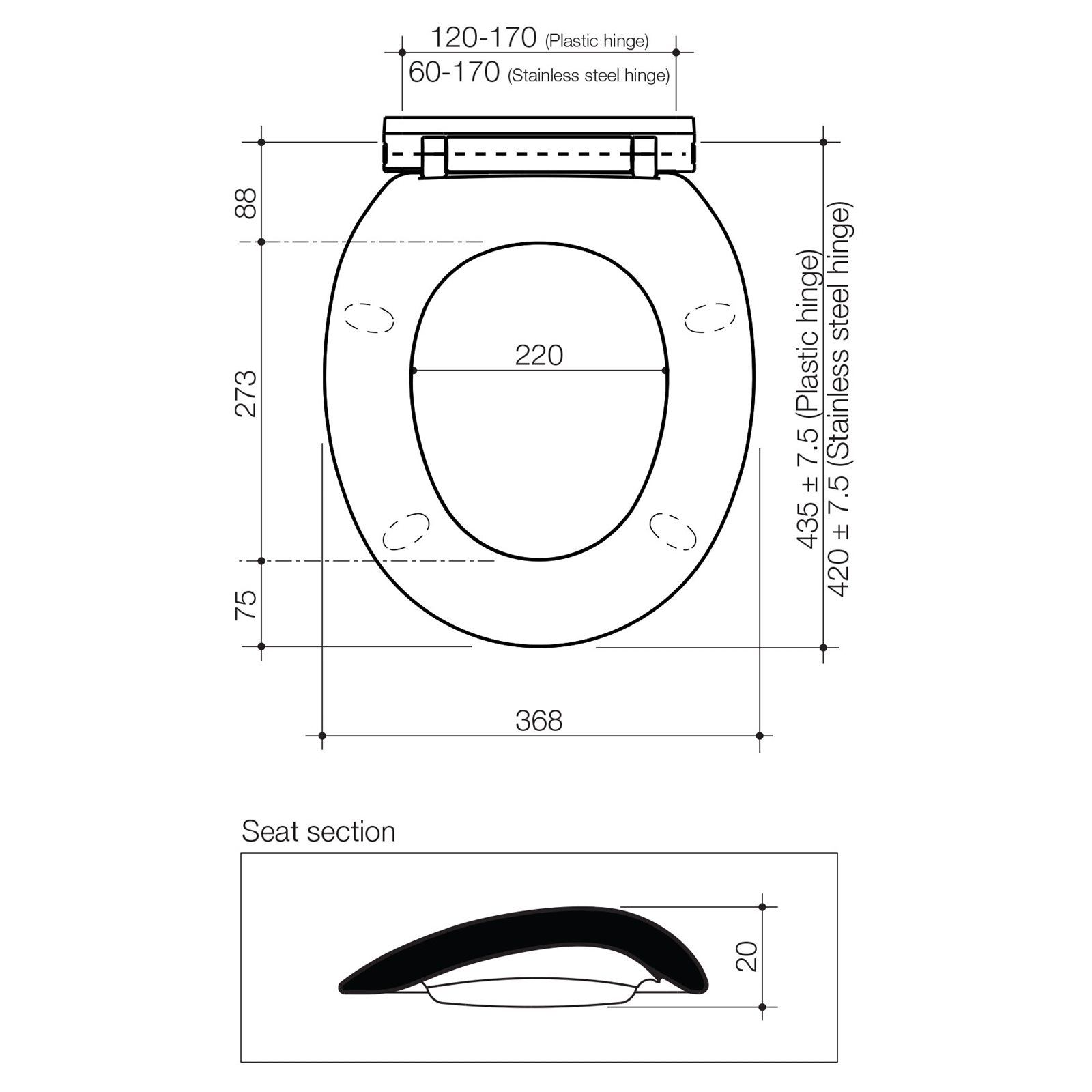 Caroma Ivory Caravelle Standard Hinge Toilet Seat 3 Caroma Ivory Caravelle Standard Hinge Toilet Seat