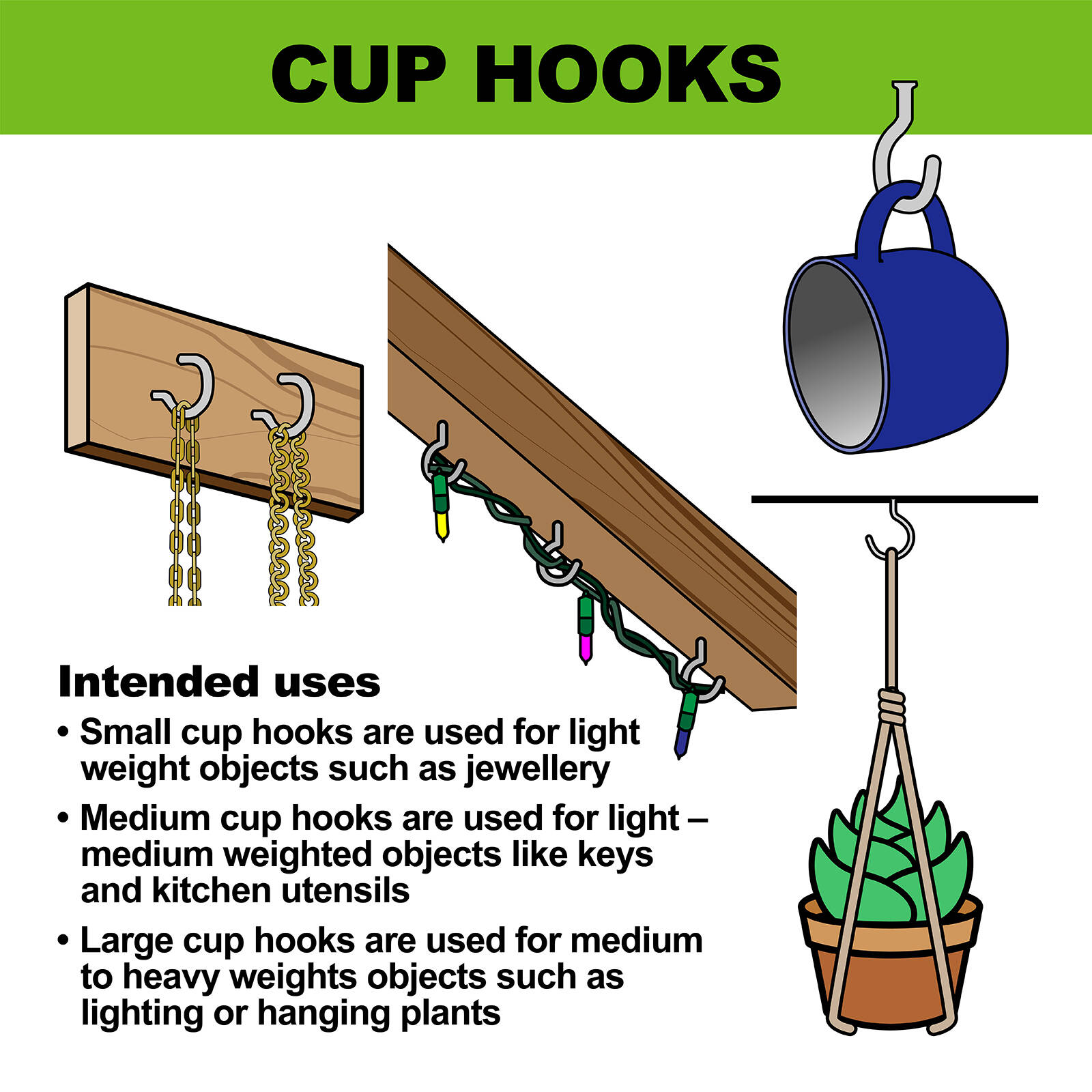 Everhang 18mm Black Cup Hook - 10 Pack 3 Everhang 18mm Black Cup Hook - 10 Pack