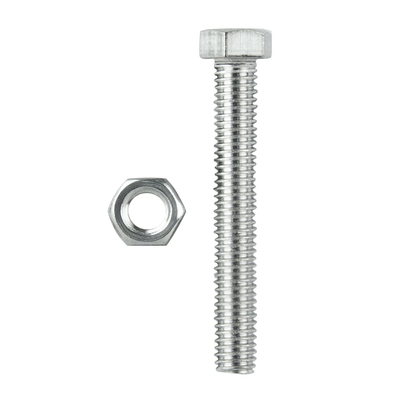 Pinnacle M6 x 100mm Stainless Steel Hex Head Bolts And Nuts - 2 Pack