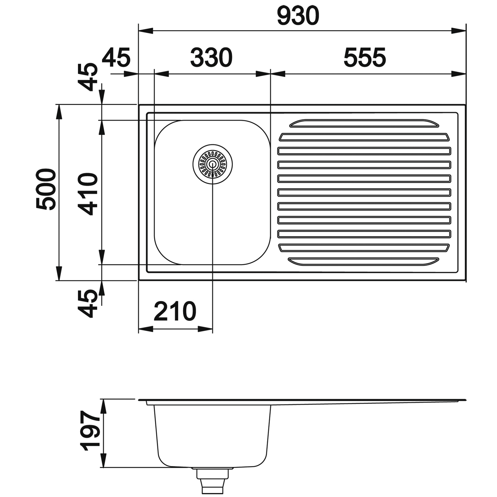 Clark Monaco Single Left Hand Bowl Sink with 1 Tap Hole 3 Clark Monaco Single Left Hand Bowl Sink with 1 Tap Hole