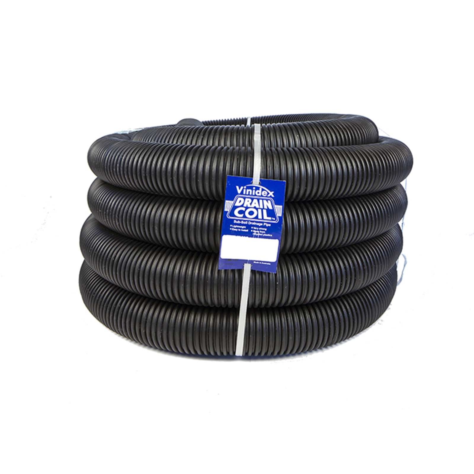 Vinidex 65mm x 20m Unslotted Black Draincoil