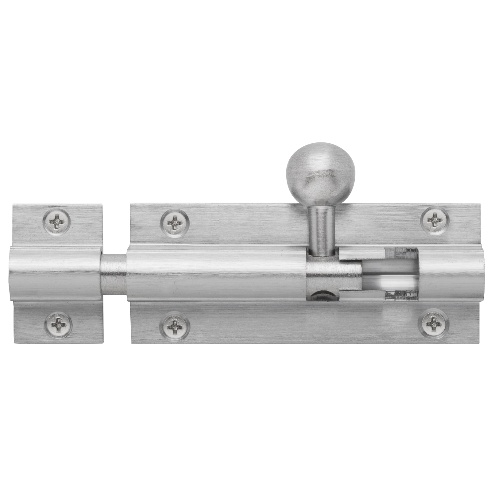 Delf Trade 75 x 32 x 9.5mm Satin Chrome Barrel Bolt With 25mm Throw