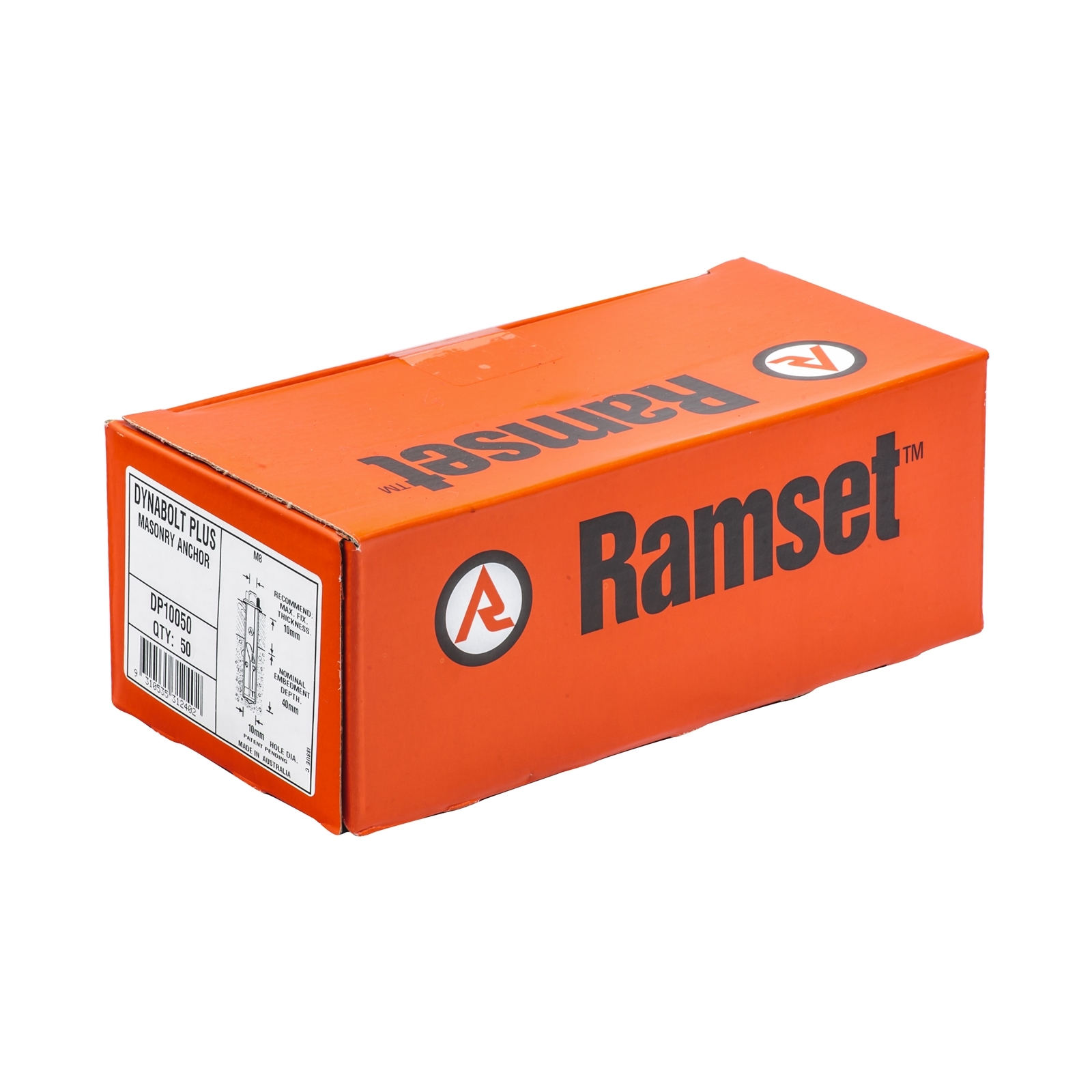Ramset 10 x 50mm DynaBolt Plus Hex Nut Bolt - 50 Pack