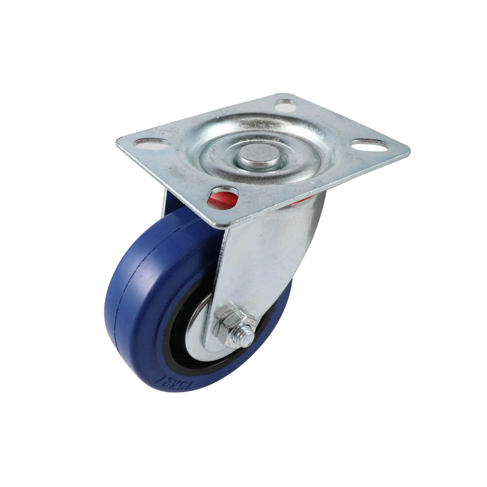 Easyroll 75mm 90kg Blue Rubber Heavy Duty Castor