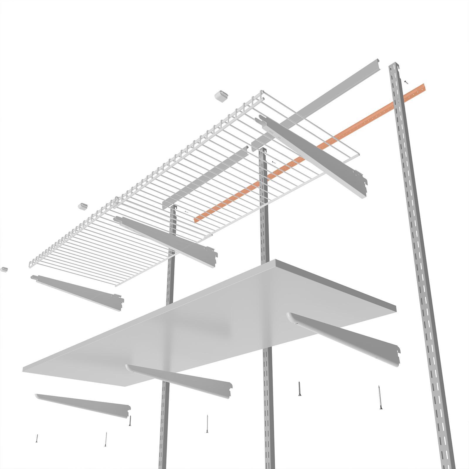 Flexi Storage Home Solutions 1800mm White Double Slot Hang Track 3 Flexi Storage Home Solutions 1800mm White Double Slot Hang Track