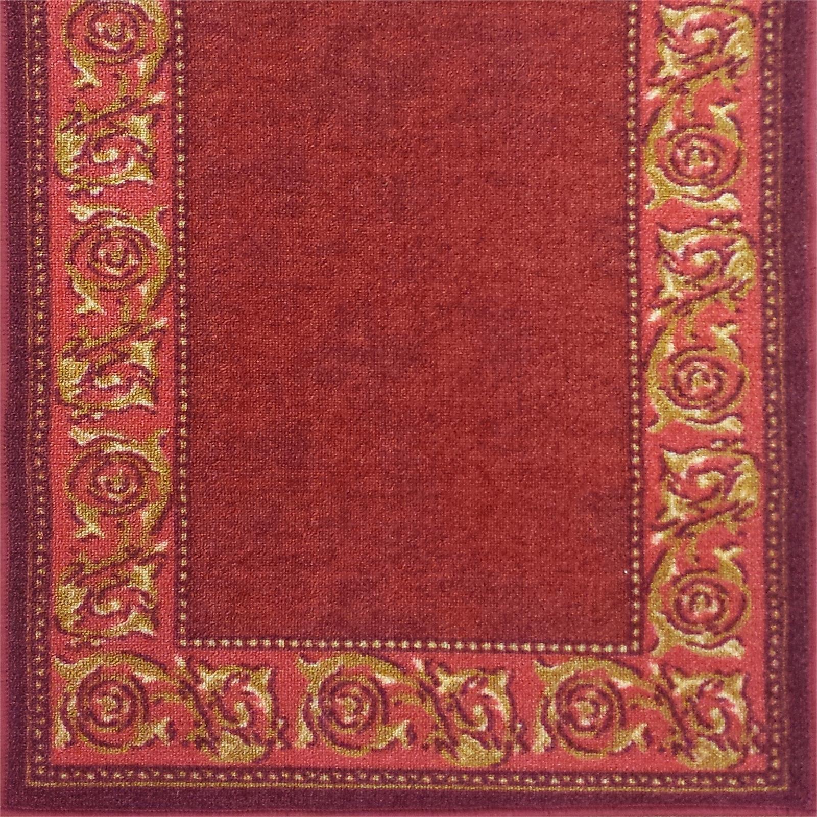 Ideal DIY 67 x 294cm Gold Leaf Red Loop Pile Carpet Runner