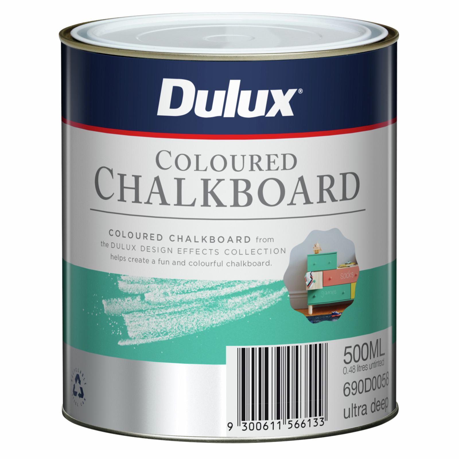 Dulux Design Effects 500ml Coloured Chalkboard Ultra Deep Paint - .5L