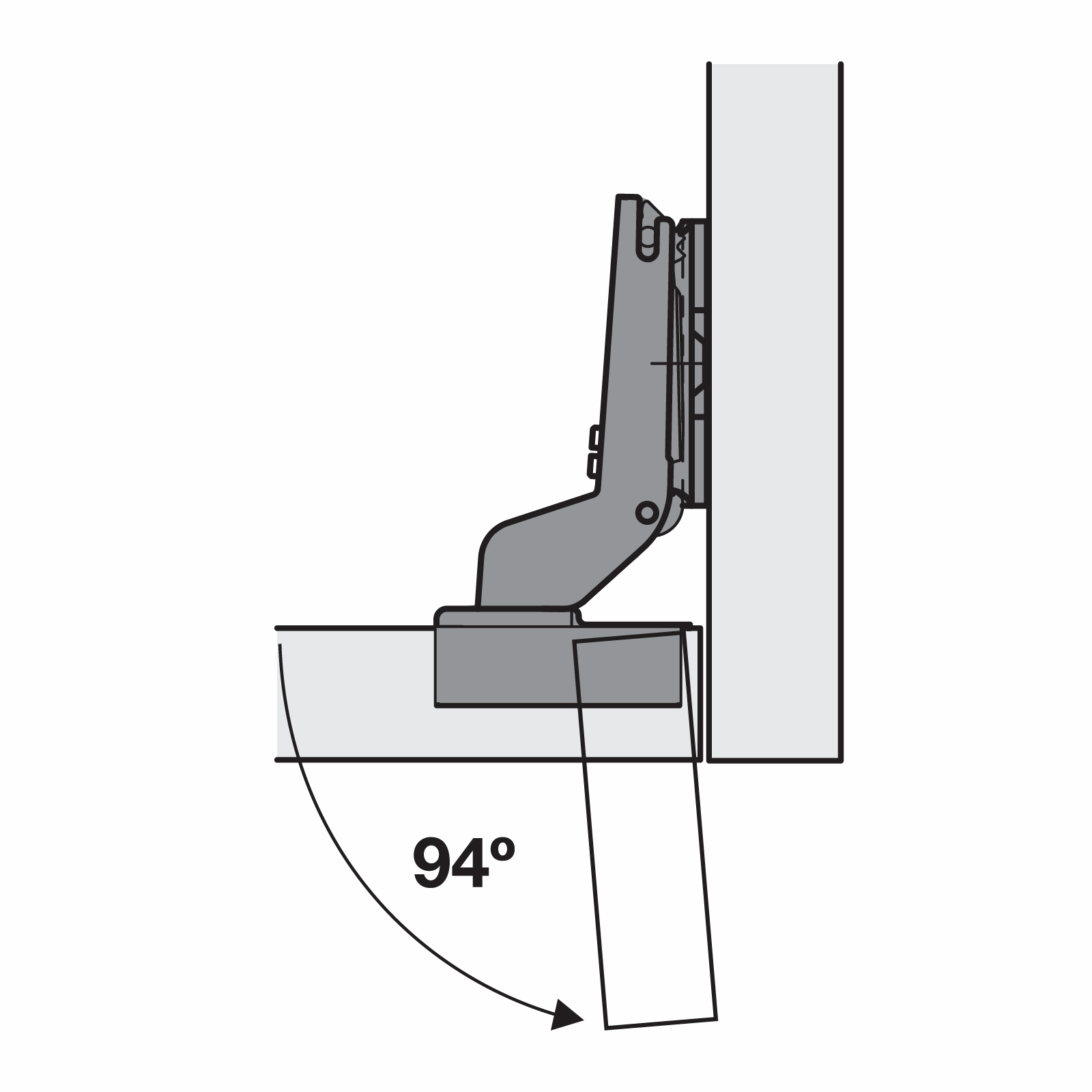Hafele Salice 94° Hinge Inset Slide On - 1 Pair