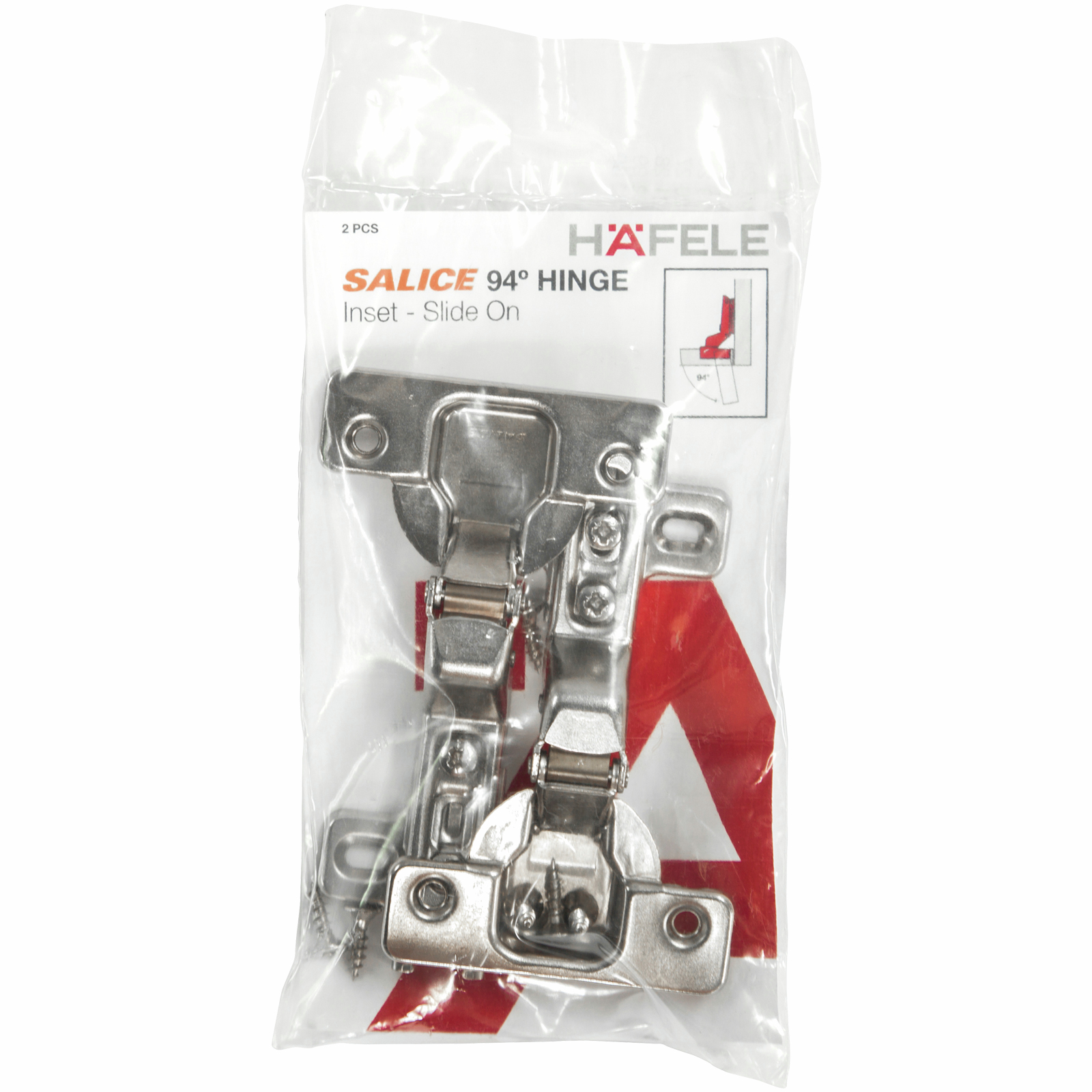 Hafele Salice 94° Hinge Inset Slide On - 1 Pair 3 Hafele Salice 94° Hinge Inset Slide On - 1 Pair