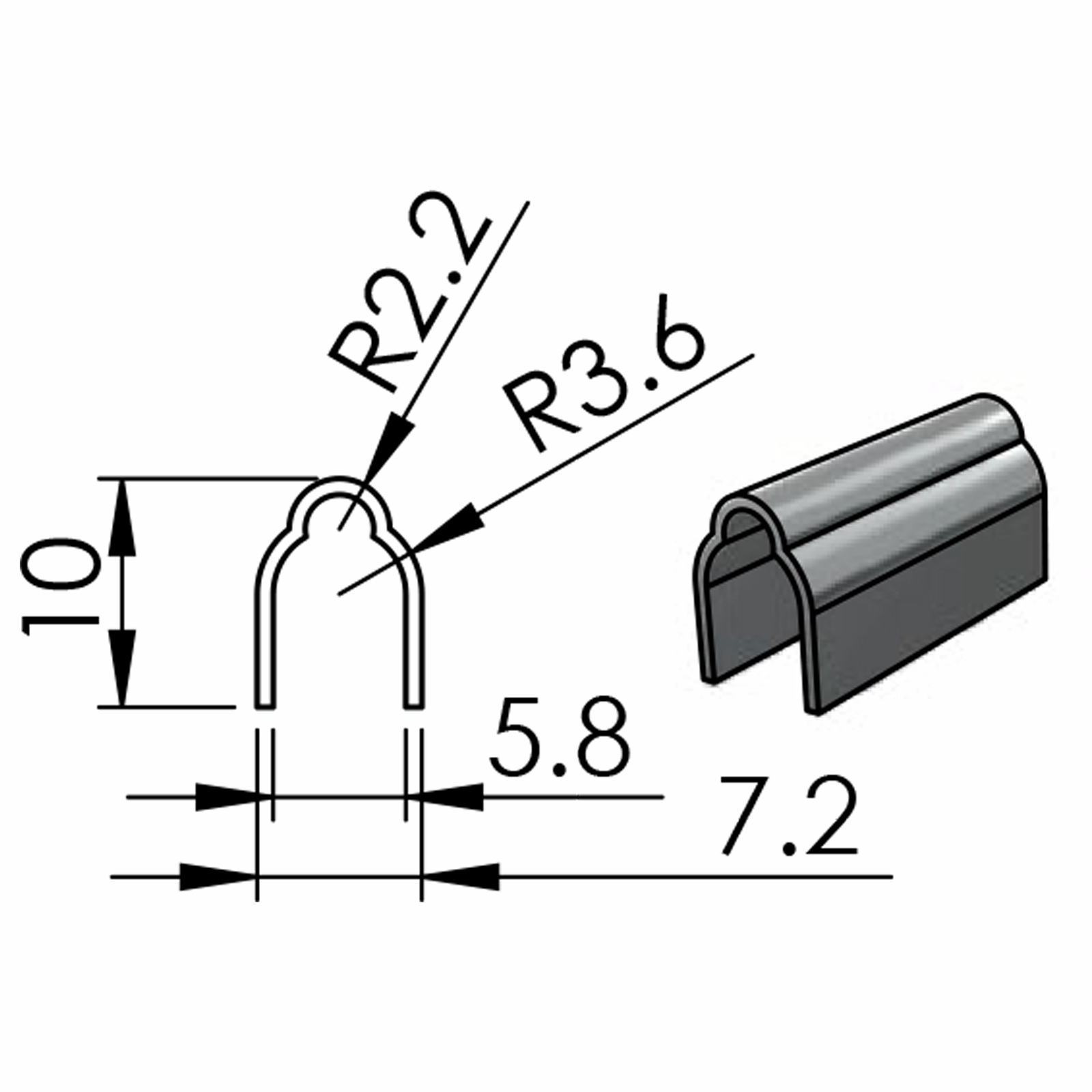 Rolltrak 2370 x 10 x 7.2mm Stainless Steel Miracle Cover Track 4
