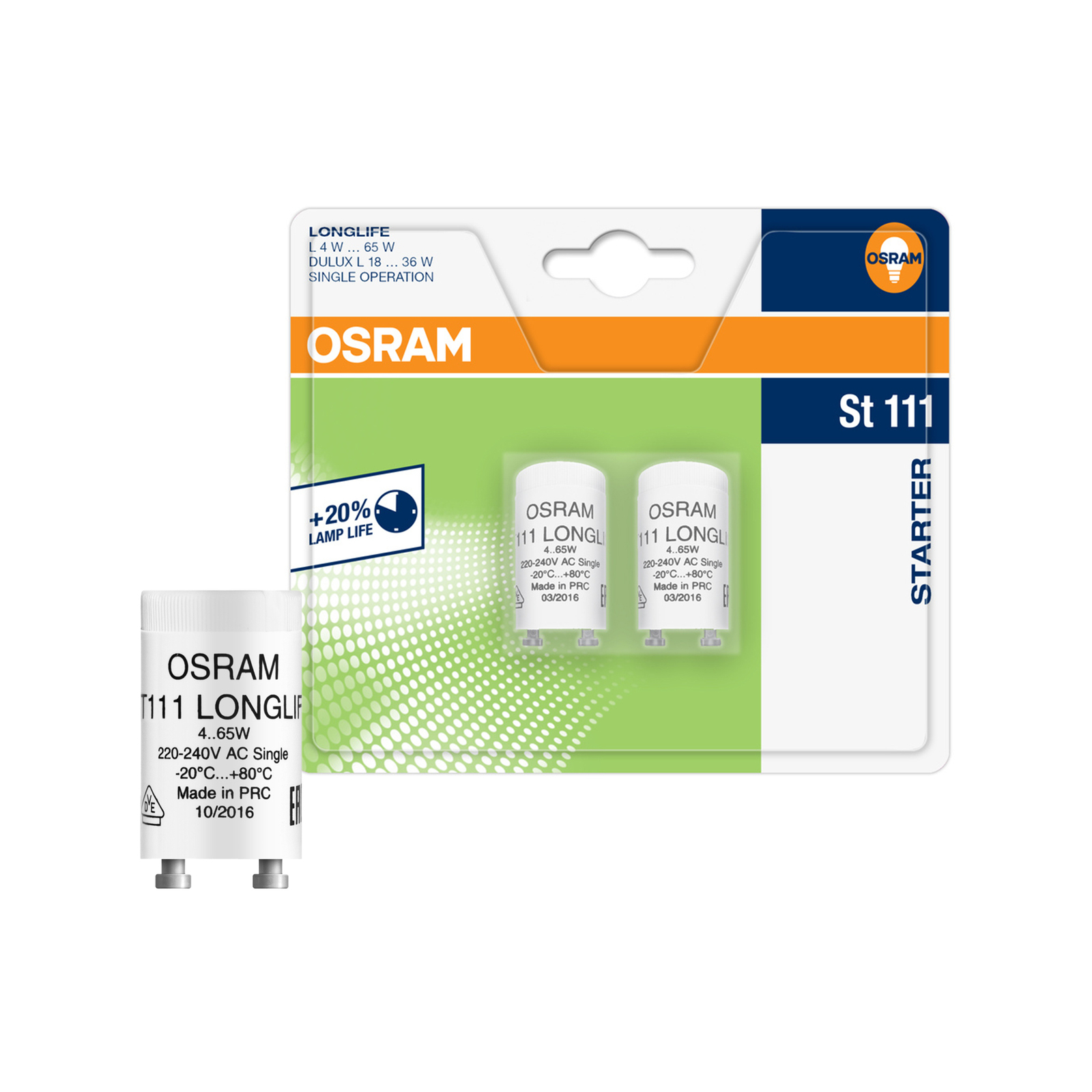 Osram Fluorescent Tube Starter - 2 Pack