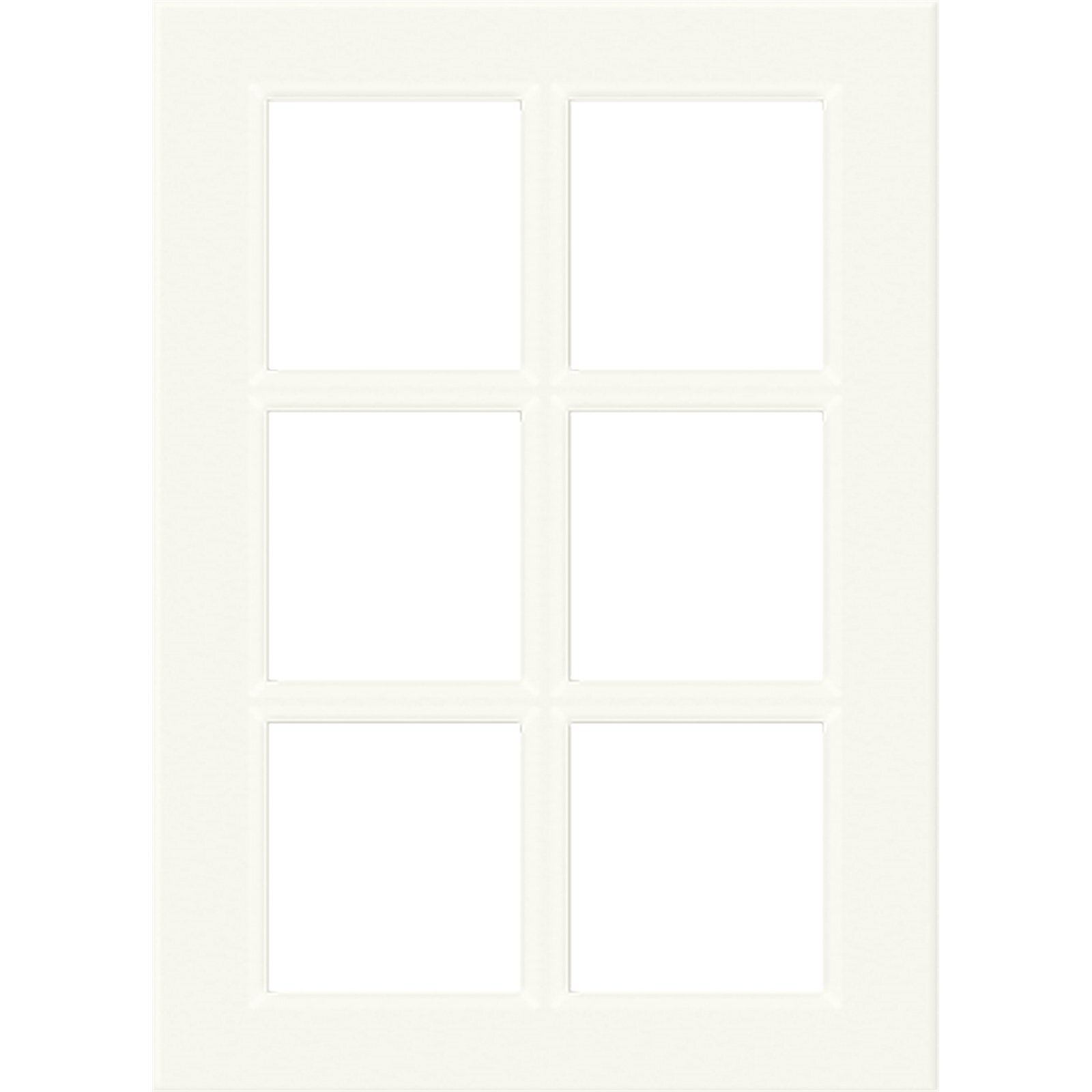 Kaboodle 300mm 6 Panel Glass Cabinet Door - Antique White