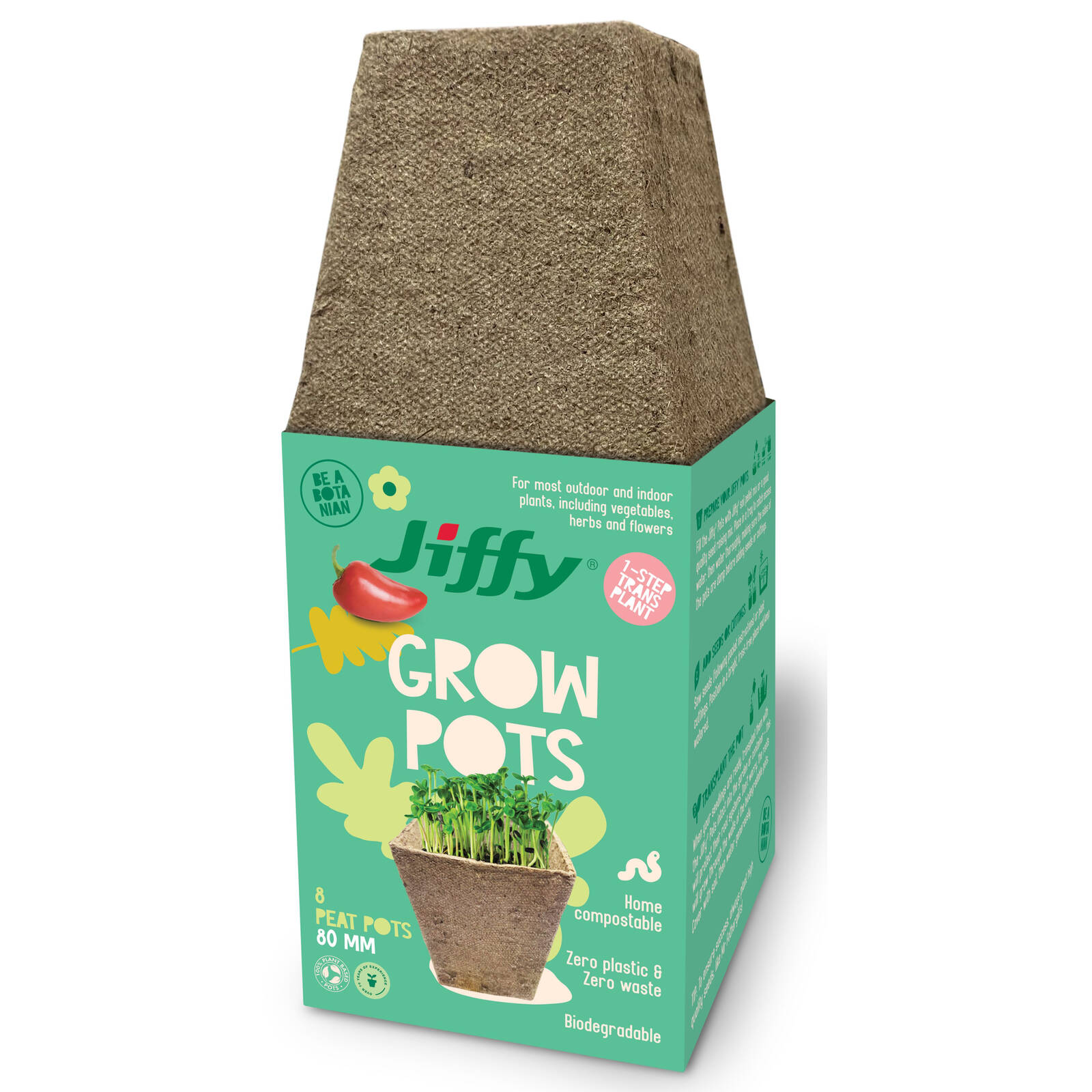 Mr Fothergill's 8cm Jiffy Square Peat Propagation Pots - 8 Pack