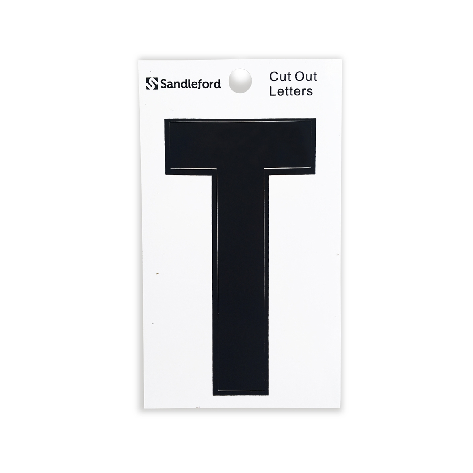 Sandleford 85mm Black Cut Out Self Adhesive House Letter T