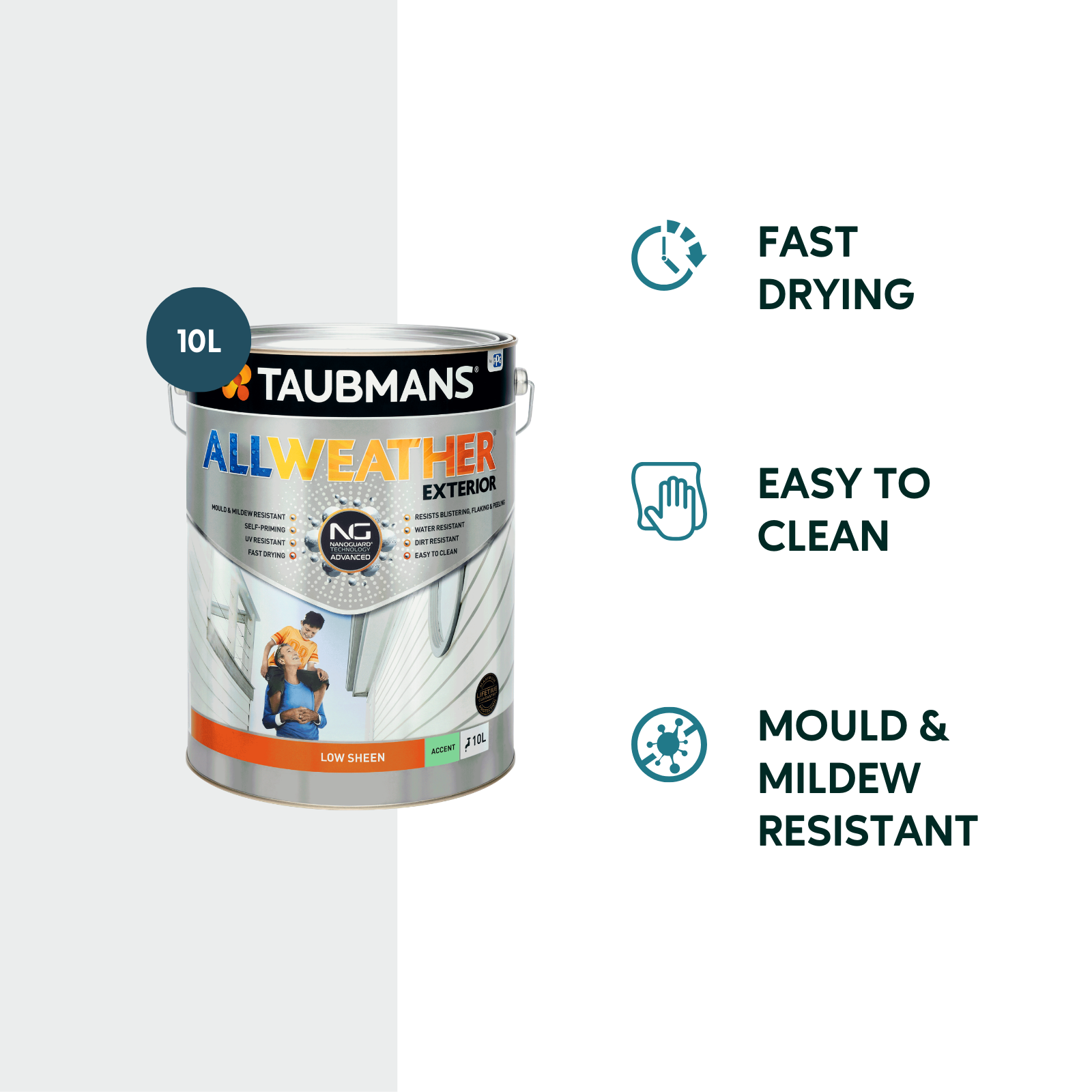 Taubmans 10L Accent Low Sheen All Weather Exterior Paint 3 Taubmans 10L Accent Low Sheen All Weather Exterior Paint