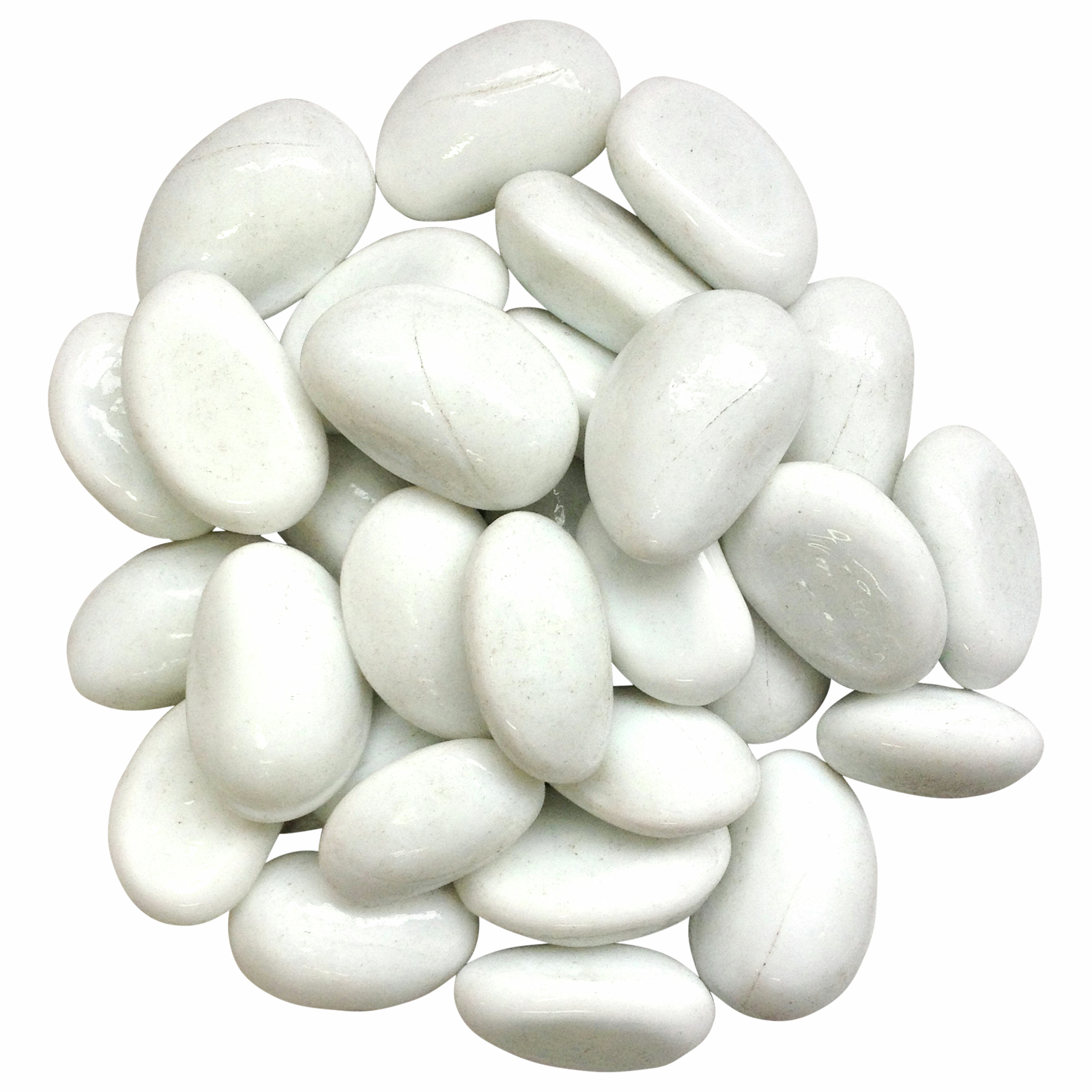 Tuscan Path 1kg 30-35mm Moroccan White Glass Decorative Pebble