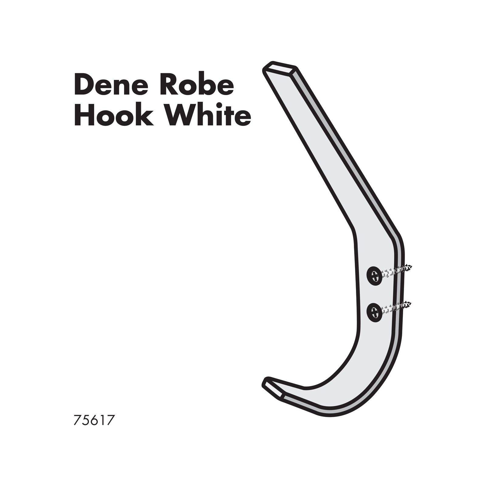 Adoored White Dene Deco Hook