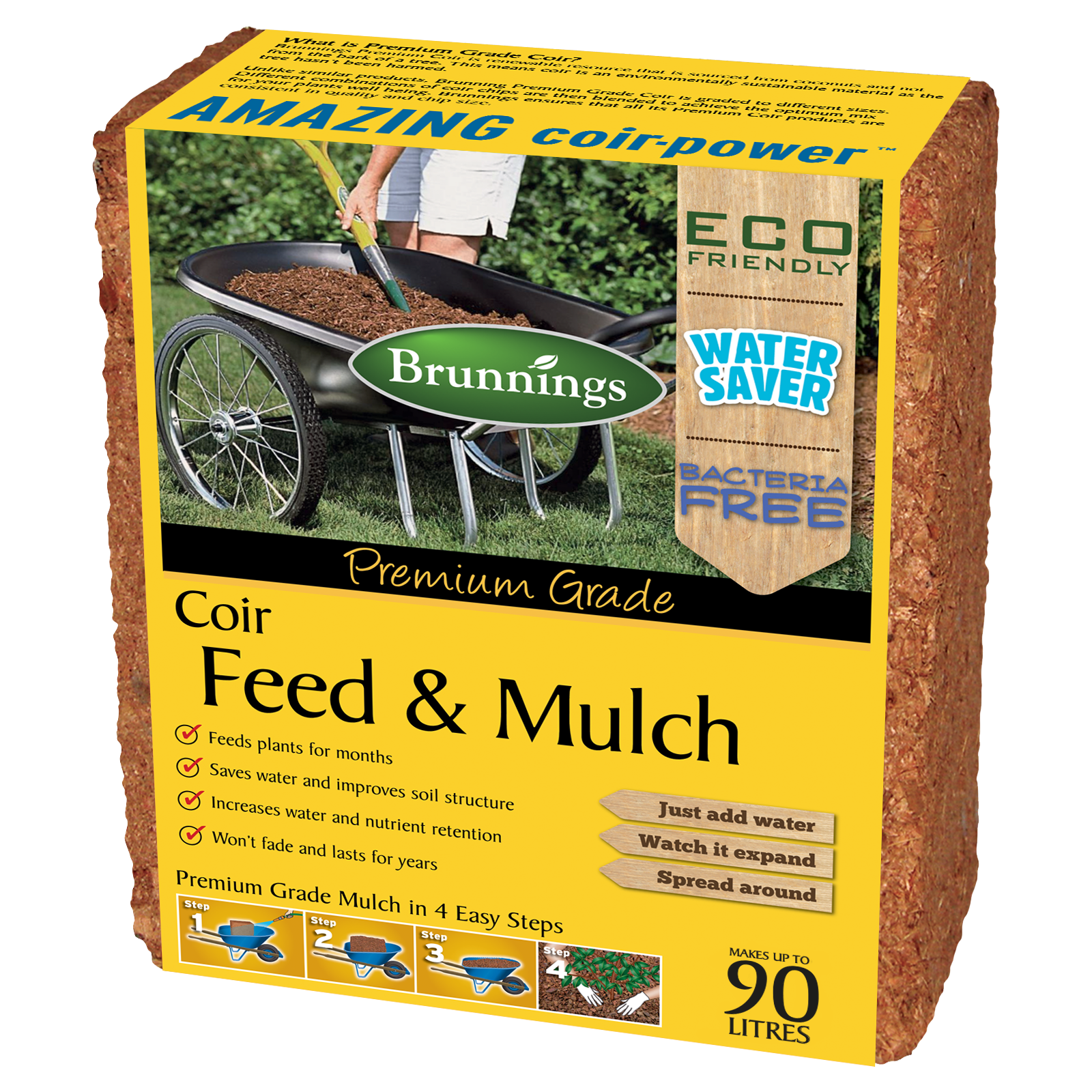 Brunnings 90L Mega Coir Feed and Mulch Block
