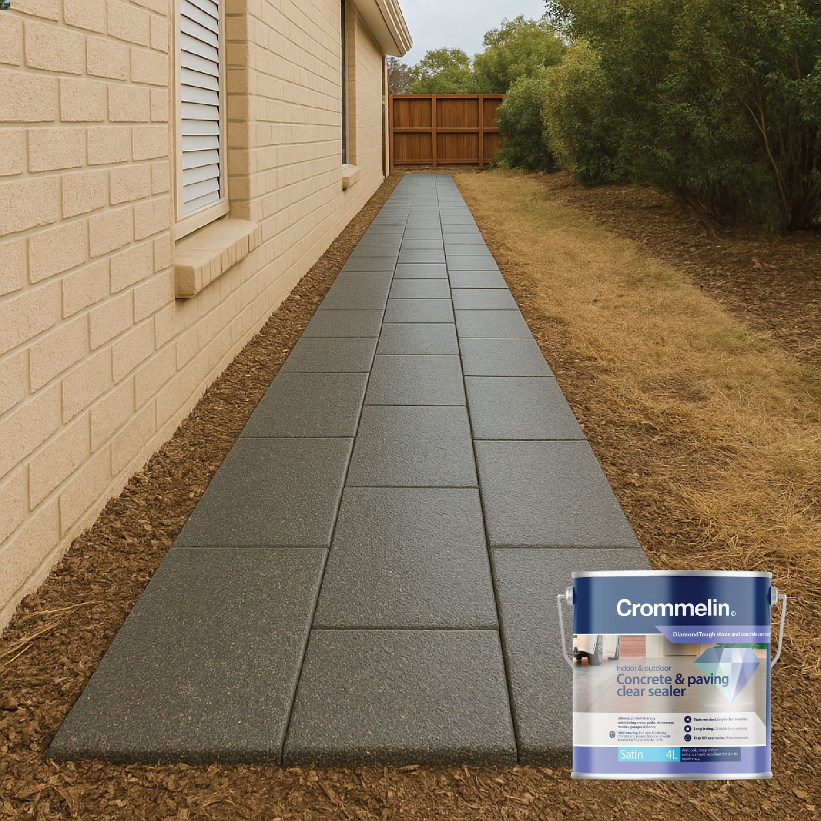 Crommelin 4L Satin DiamondCoat Paving And Concrete Sealer