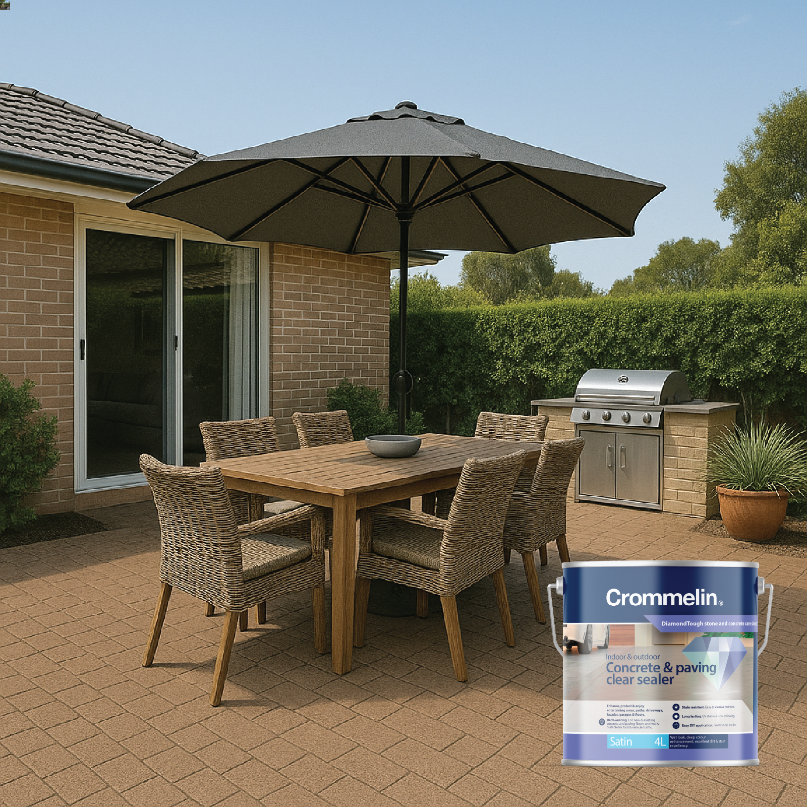 Crommelin 4L Satin DiamondCoat Paving And Concrete Sealer