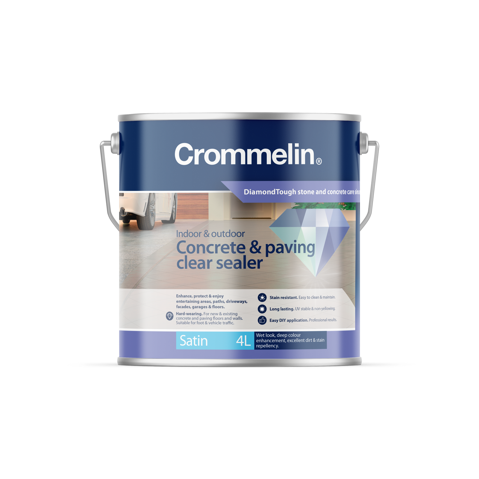 Crommelin 4L Satin DiamondCoat Paving And Concrete Sealer