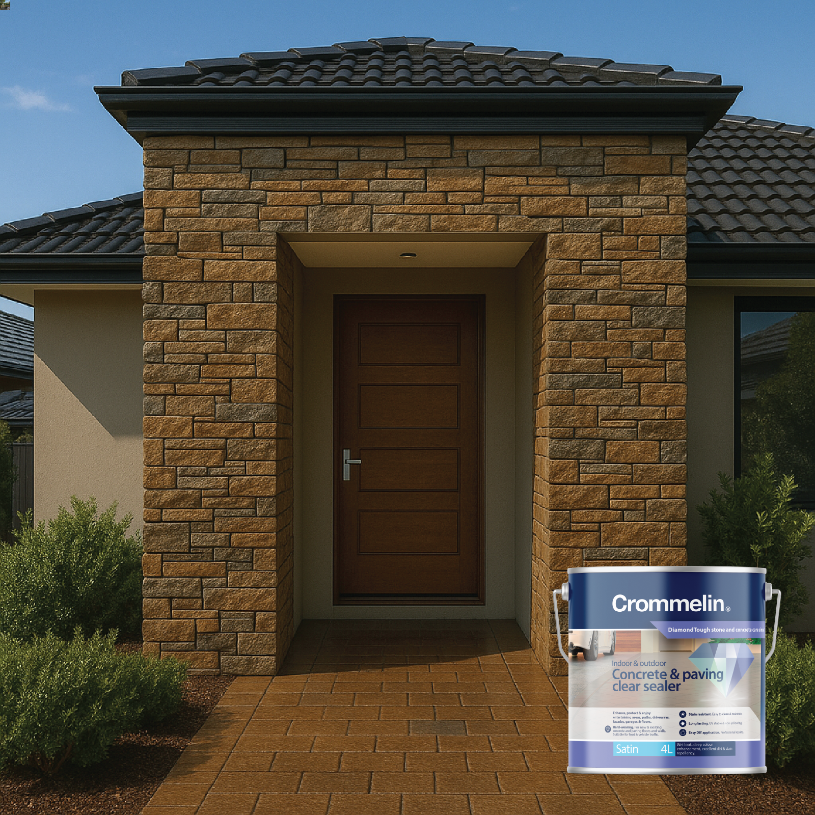 Crommelin 4L Satin DiamondCoat Paving And Concrete Sealer