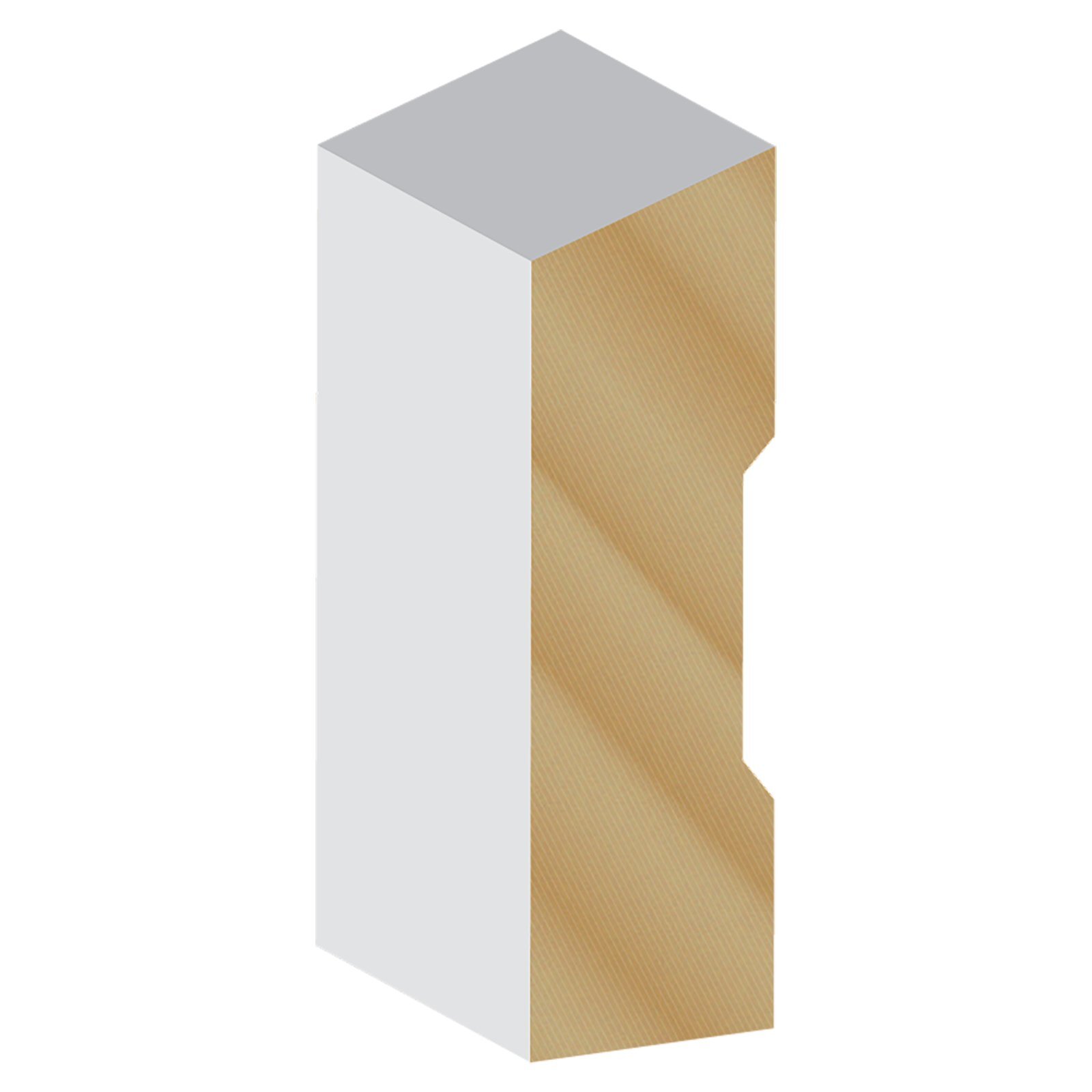 Hume 66 x 18mm 5.4m Moulding White Pine FJ Primed Single Beveled