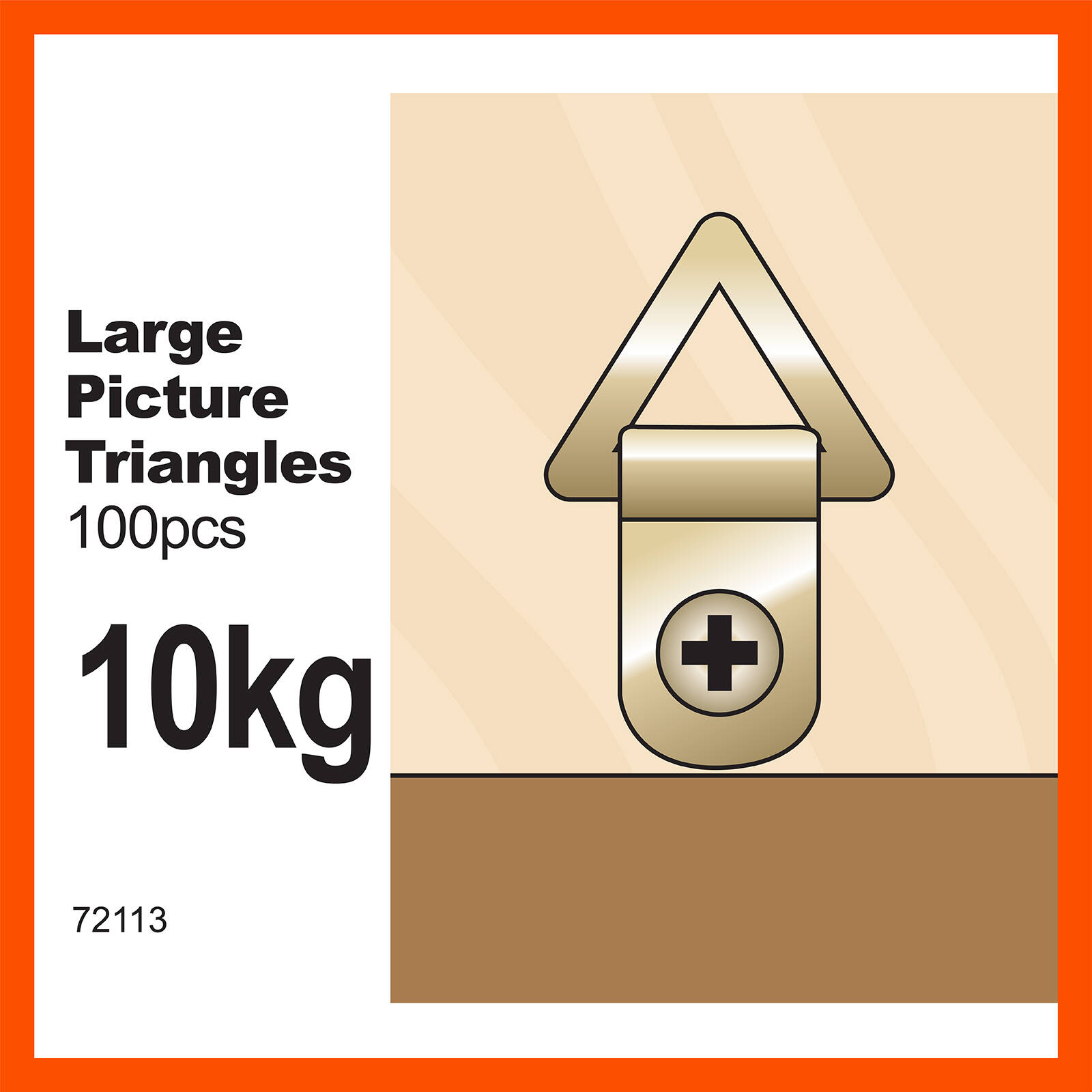 Everhang 10kg Brass Plated Picture Hanging Triangle D-Ring - 100 Pack 3 Everhang 10kg Brass Plated Picture Hanging Triangle D-Ring - 100 Pack