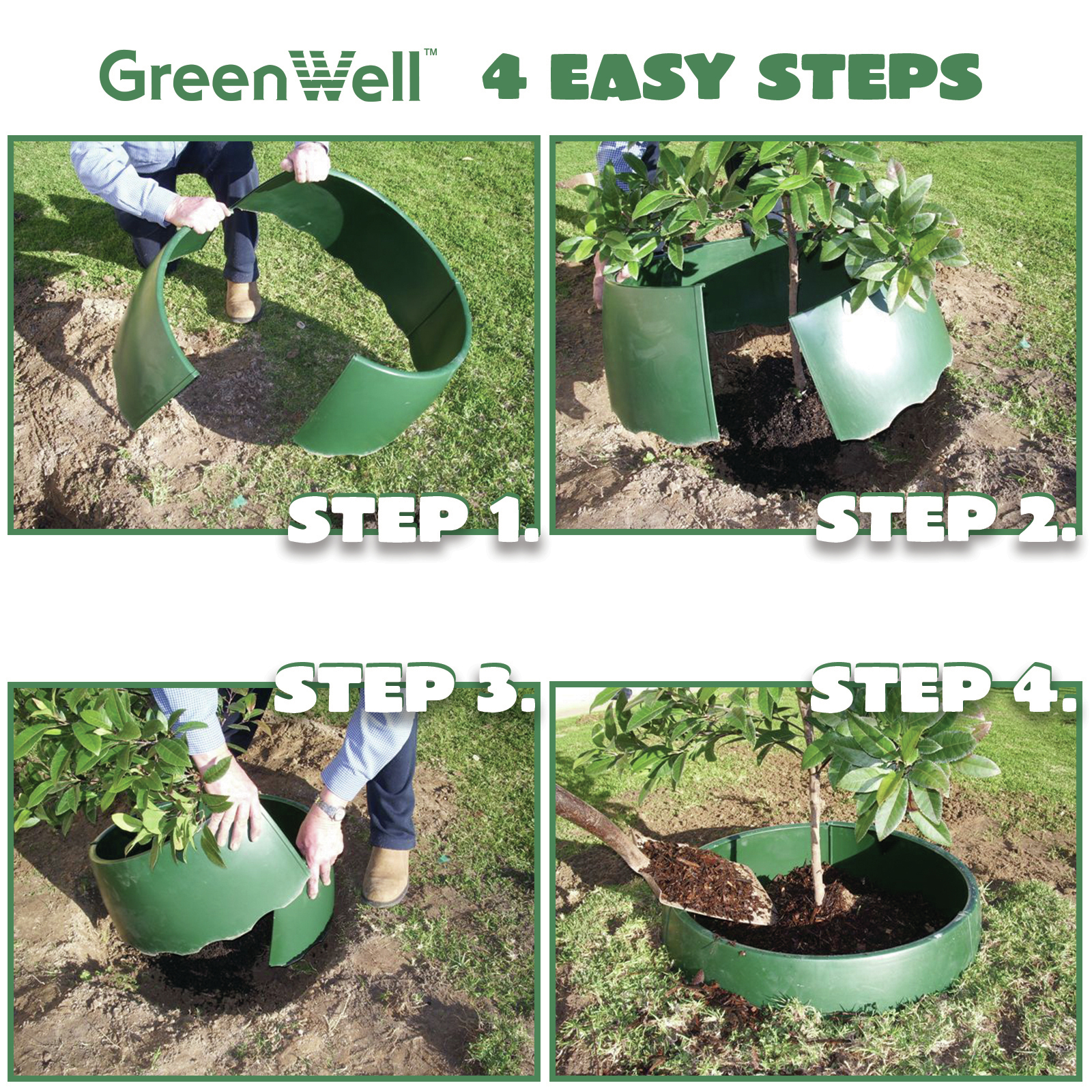 HR Products Large Green Greenwell Tree Surround - 4 Pack 3 HR Products Large Green Greenwell Tree Surround - 4 Pack