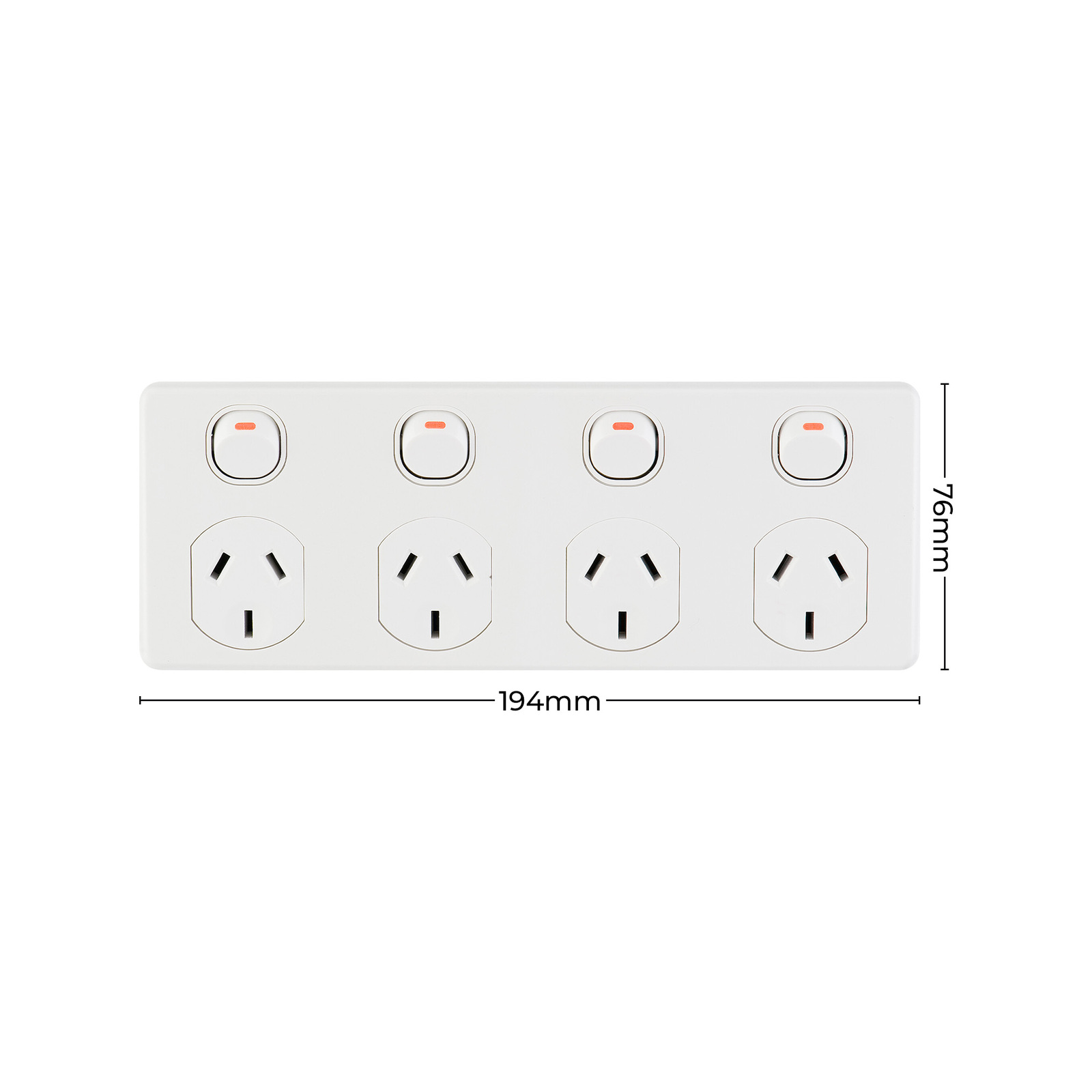 DETA Four Outlet Power Point - White 4 DETA Four Outlet Power Point - White