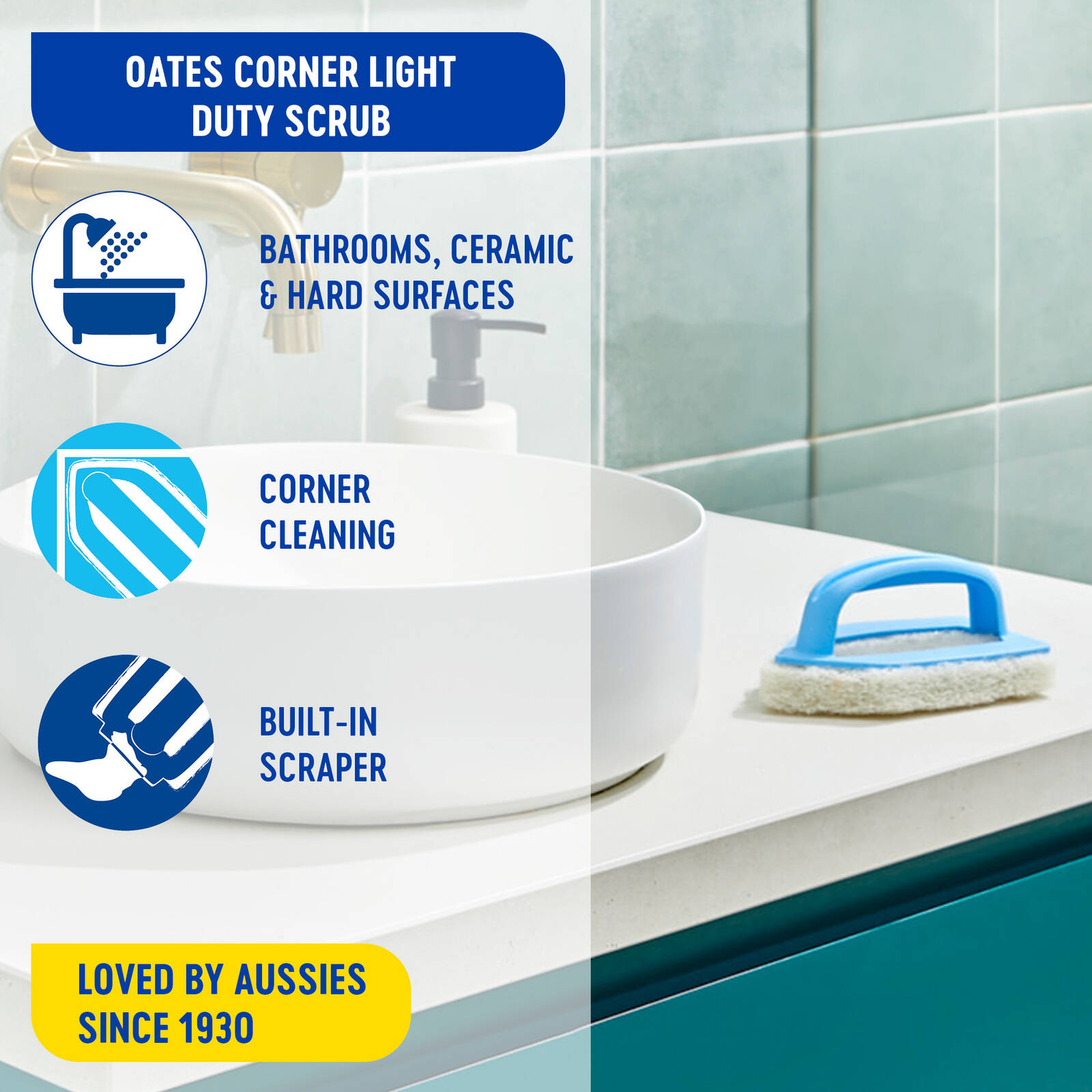 Oates Premium Light Duty Corner Scrubber 3 Oates Premium Light Duty Corner Scrubber