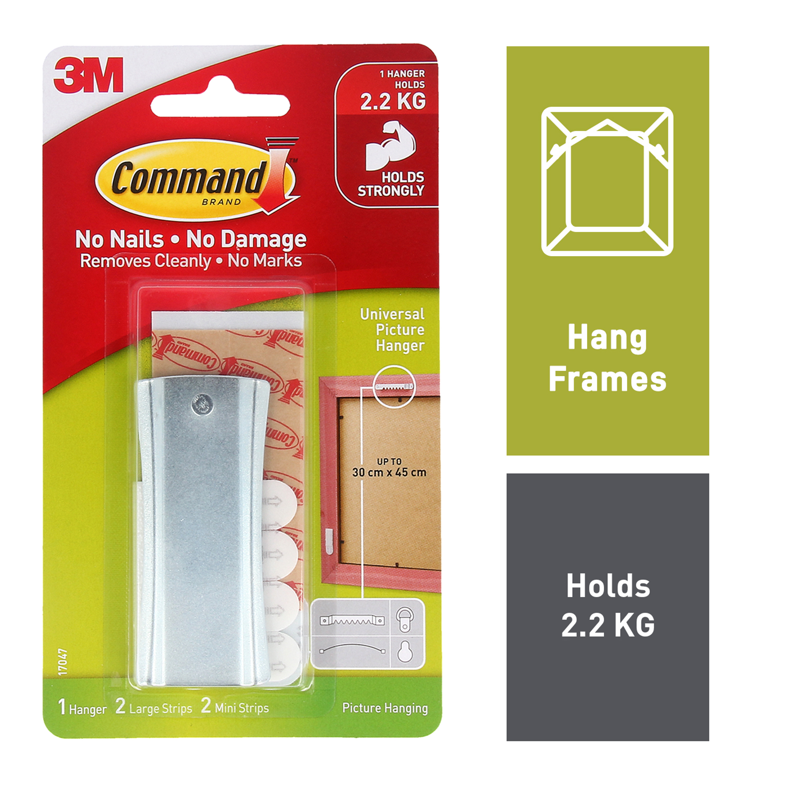 Command™ Large Metal Adhesive Universal Picture Hanger - 1 Pack - Large