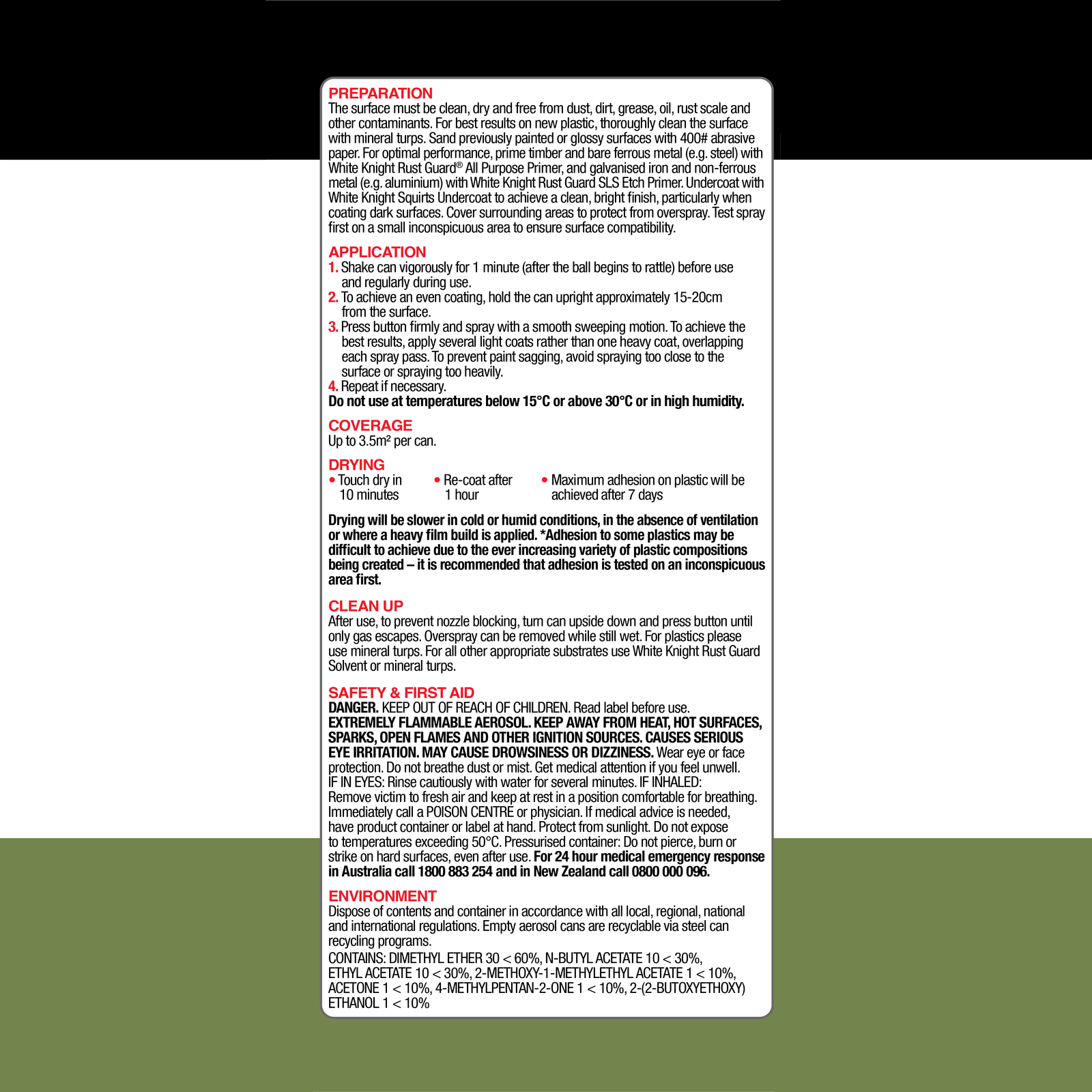 White Knight 310g Bright Green Gloss Squirts Spray Paint