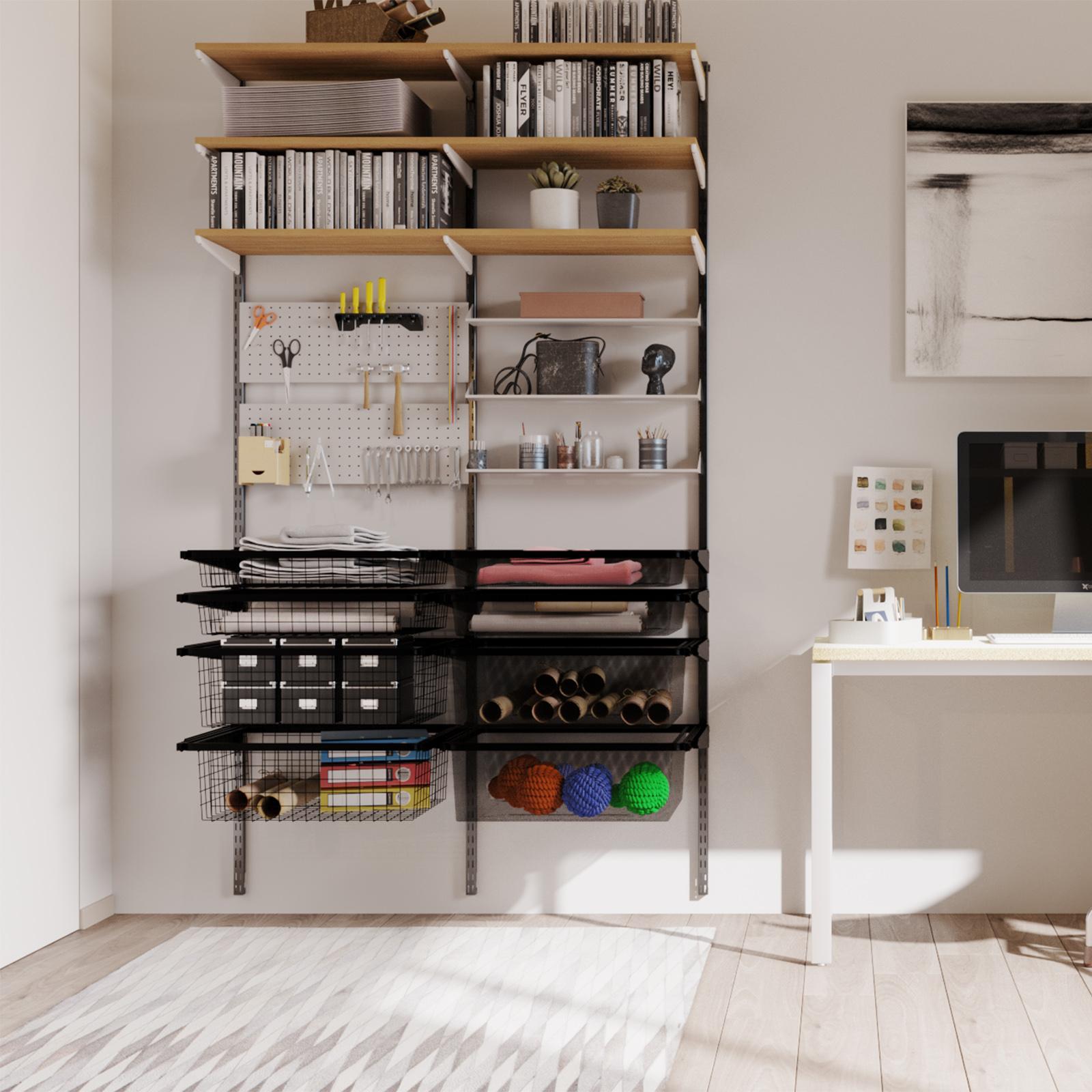 Flexi Storage Home Solutions Black 1 Runner Wire Basket