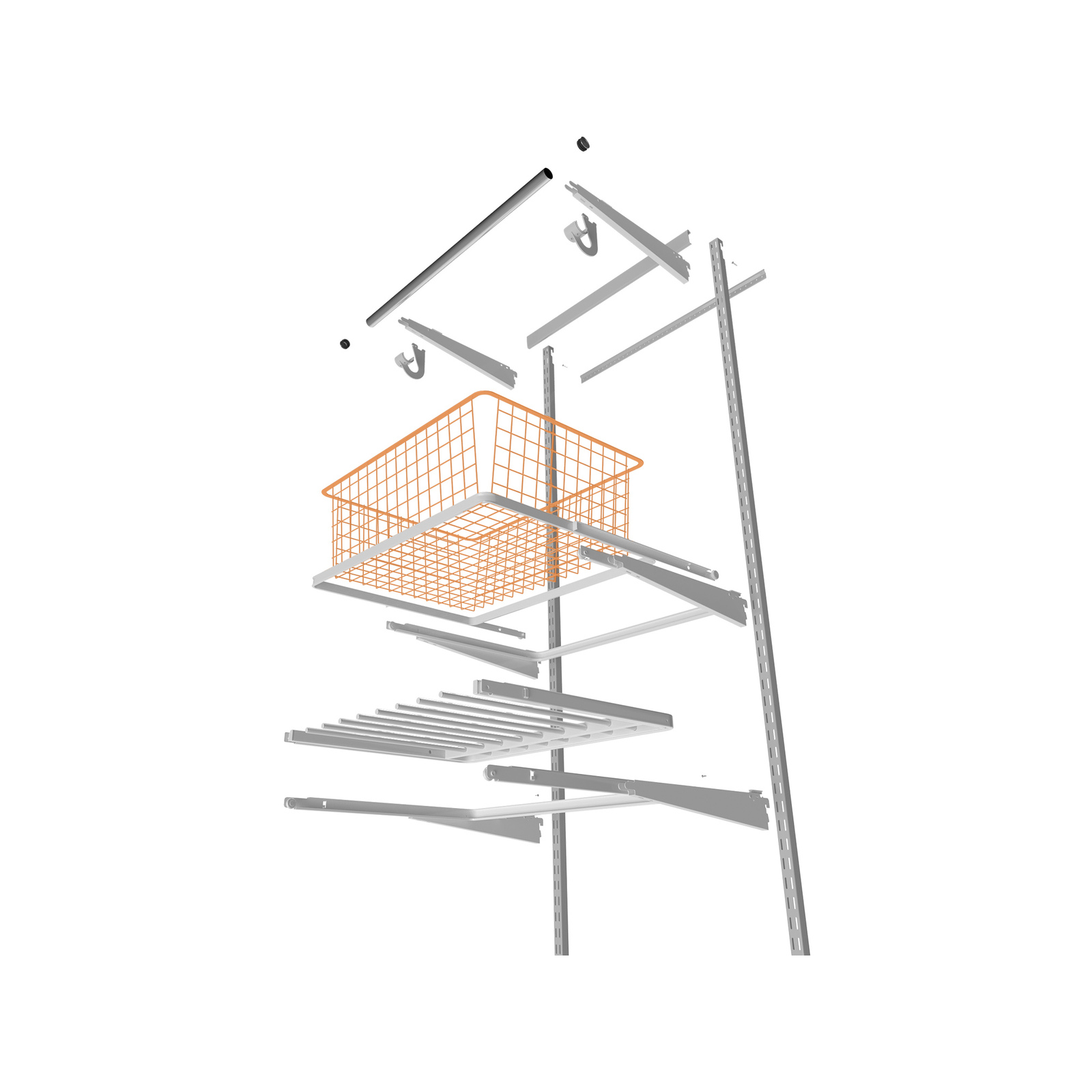 Flexi Storage Home Solutions Black 1 Runner Wire Basket