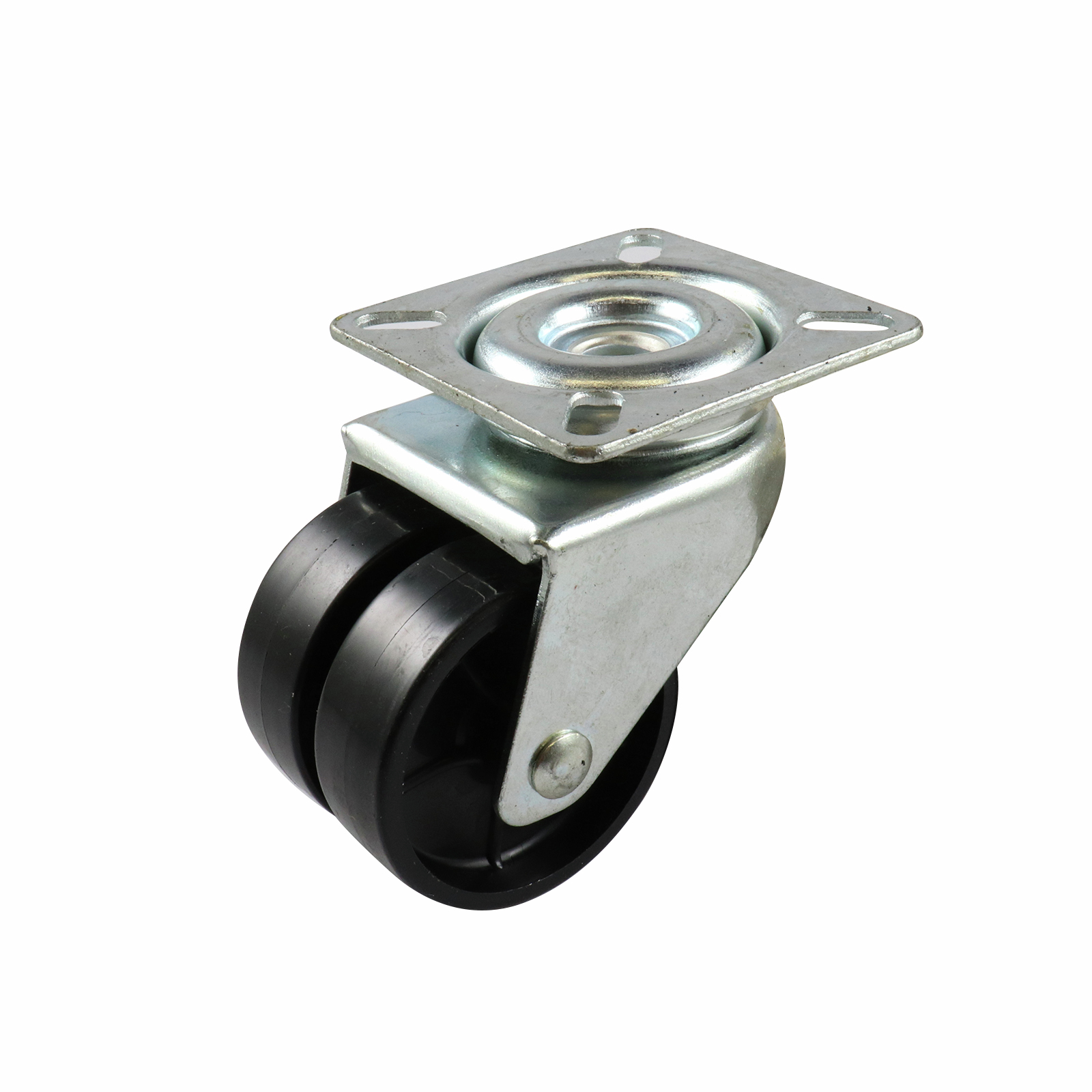 Move It 50mm 70kg Black Twin Wheel Swivel Plate Castor