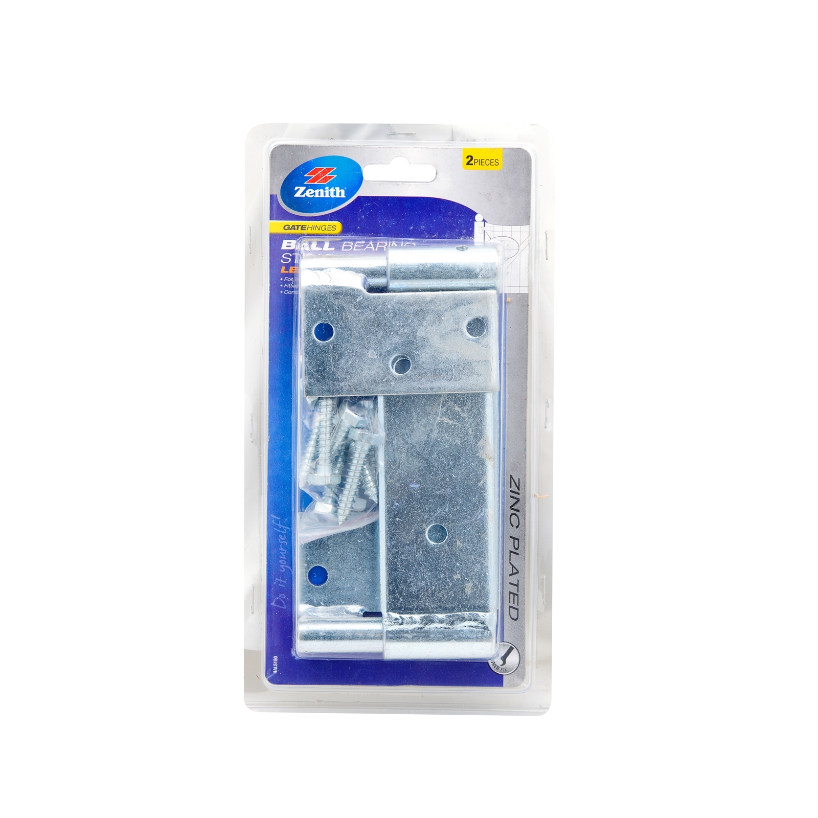 Zenith 150mm Zinc Plated Left Hand Ball Bearing Gate Hinge - 2 Pack