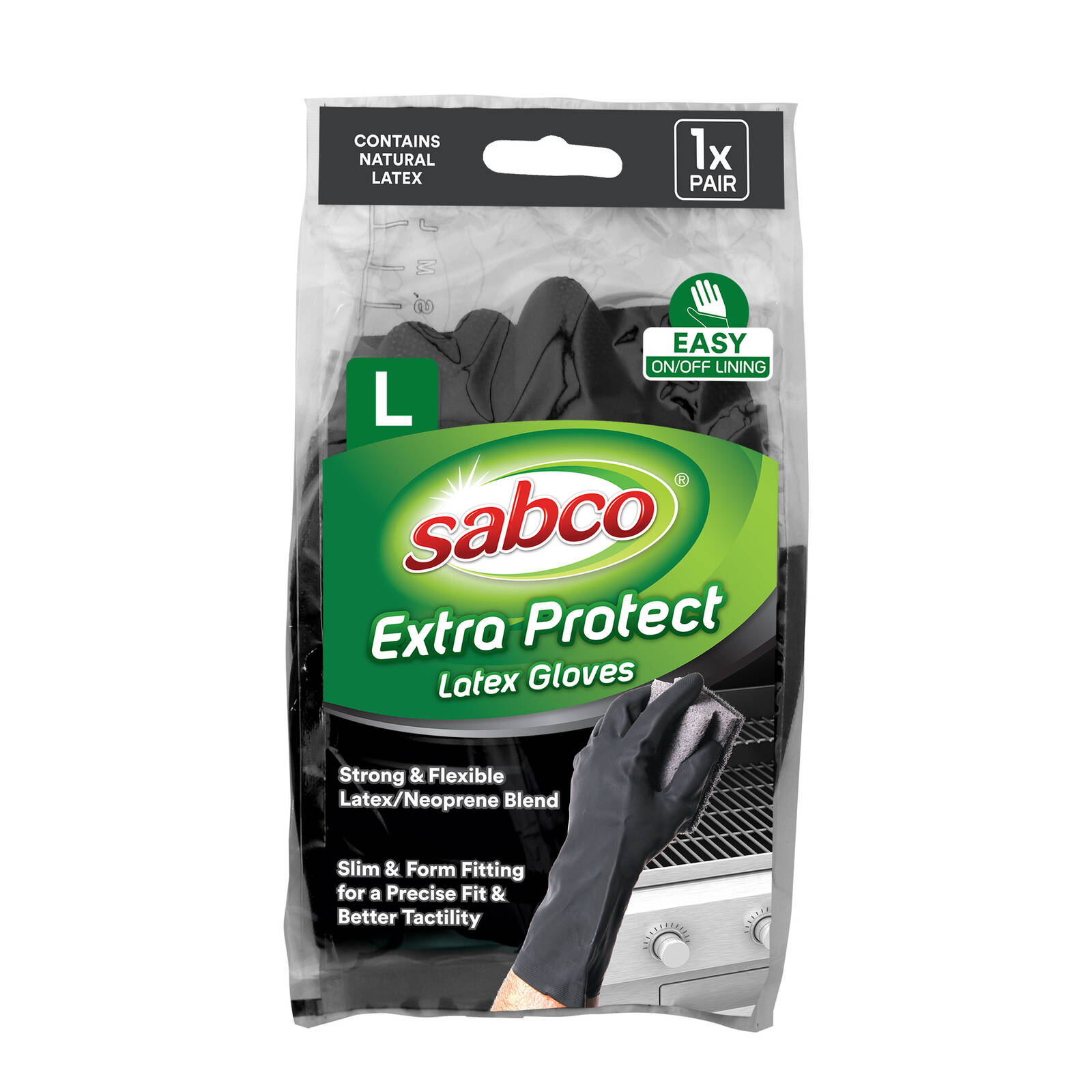Sabco Large Extra Protection Latex Gloves - 1 Pair